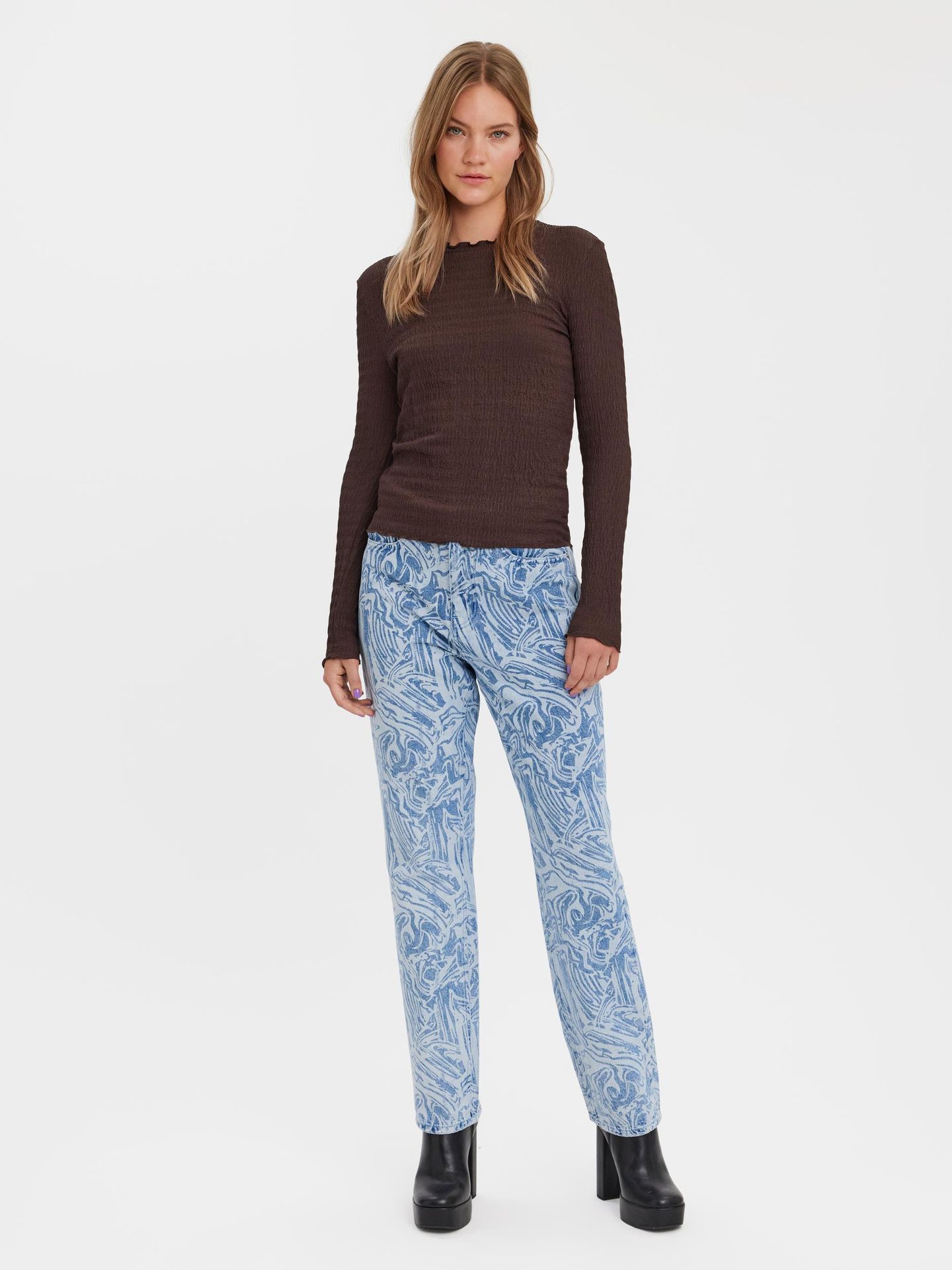 Vero Moda VMNYNNE LS TOP NOOS - Coffee Bean Coffee Bean 2900130928039