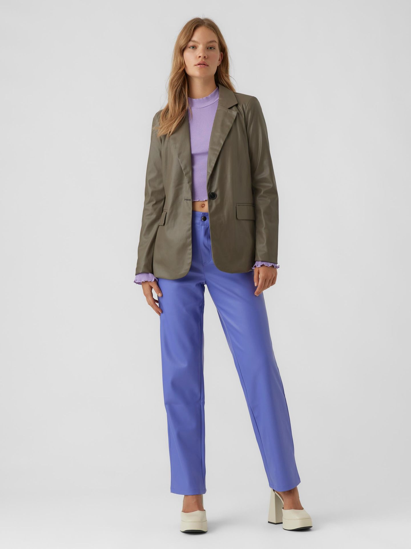 Vero Moda VMOLYMPIA LS SINGLE LOOSE PL BLAZER - Bungee Cord Bungee Cord 2900130930056