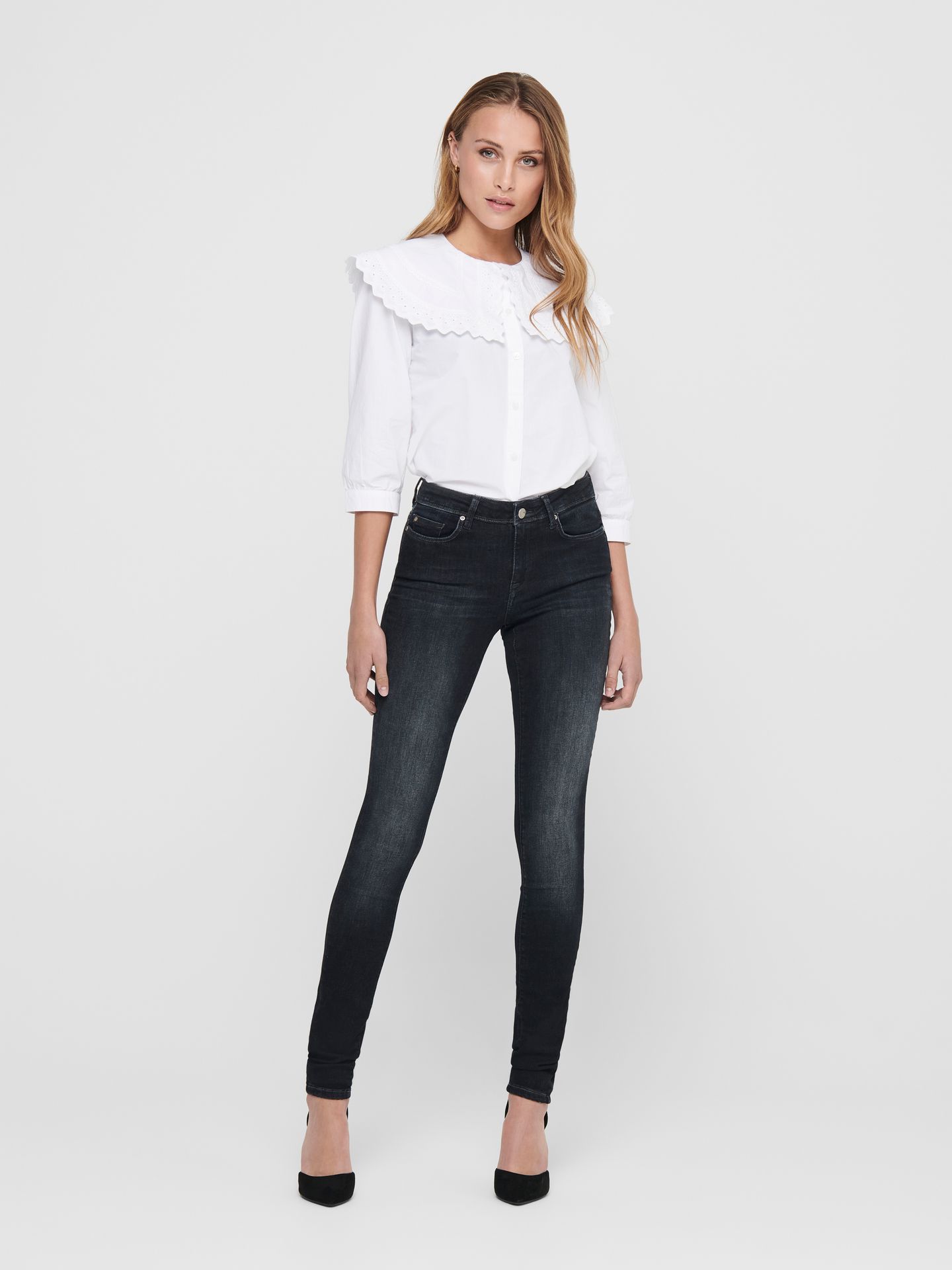 Only ONLSHAPE REG SKINNY REA095 NOOS - Black Denim Black Denim 2900131388108