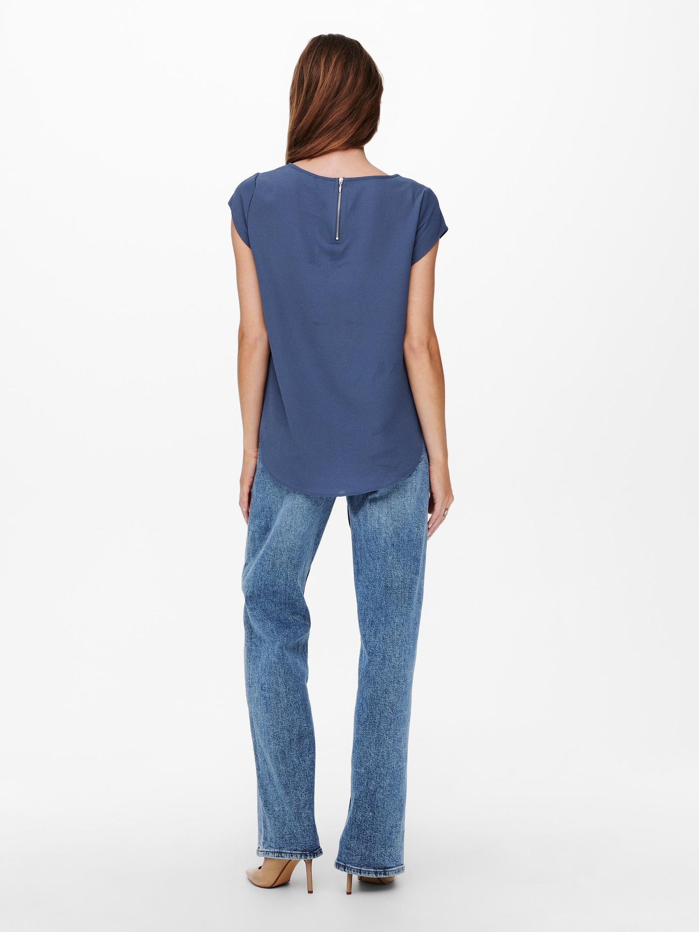 Only ONLVIC S/S SOLID TOP NOOS PTM - Vintage Indigo Vintage Indigo 2900131618021