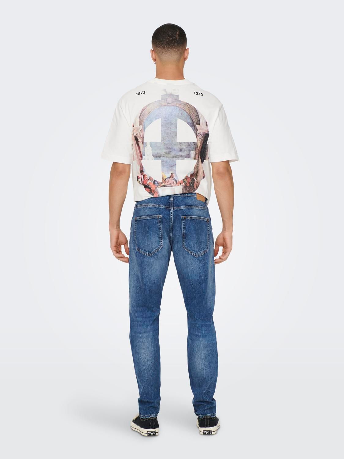 Only & Sons ONSAVI COMFORT DM. BLUE 4935 JEANS - Dark Medium B Dark Medium Blue Denim 2900132147124