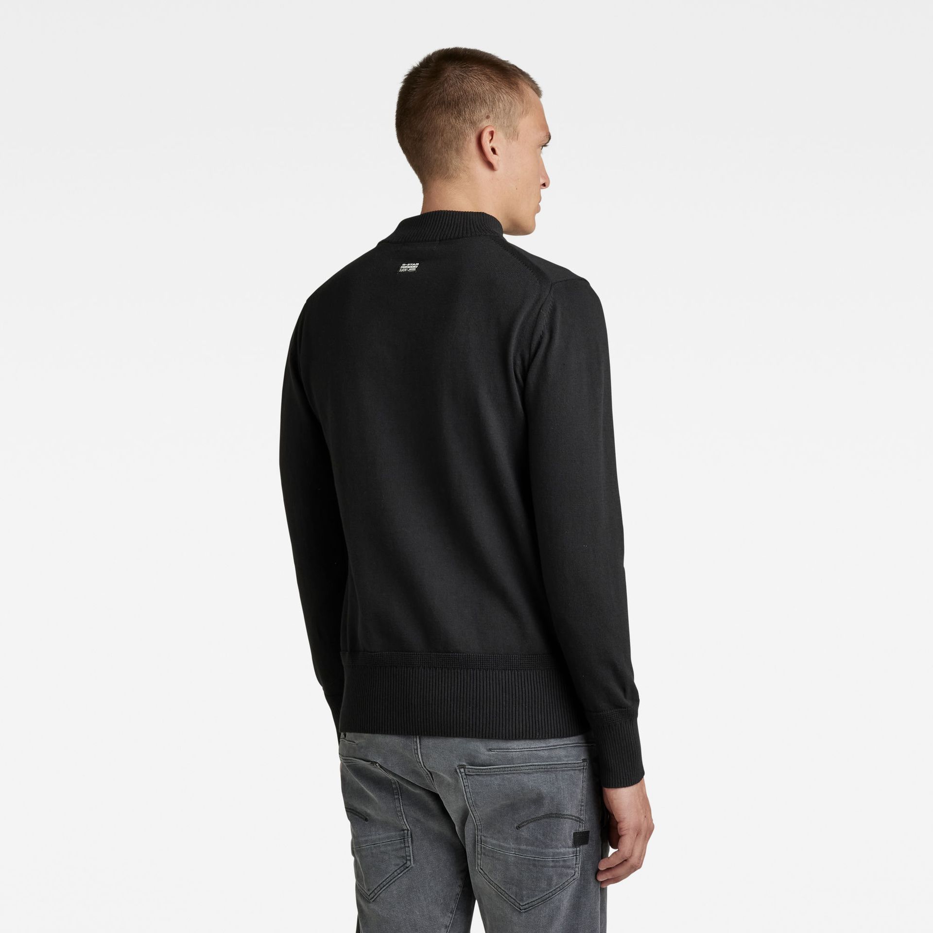 G-star Raw Premium core mock knit 6484 - 6484 dk black 6484 dk black 2900133445083