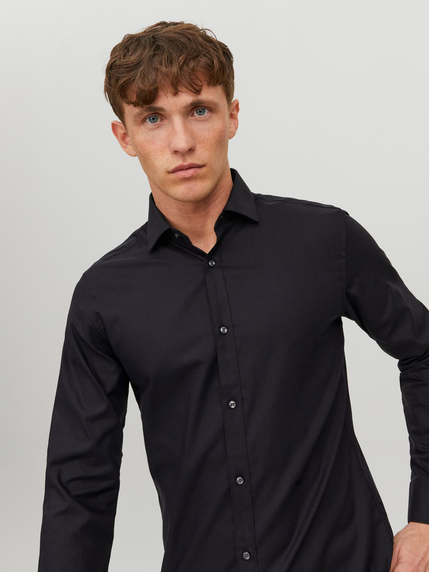Jack & Jones JPRBLAROYAL SHIRT L/S NOOS - Black/SLIM FIT Black/Black & Black 2900134721032