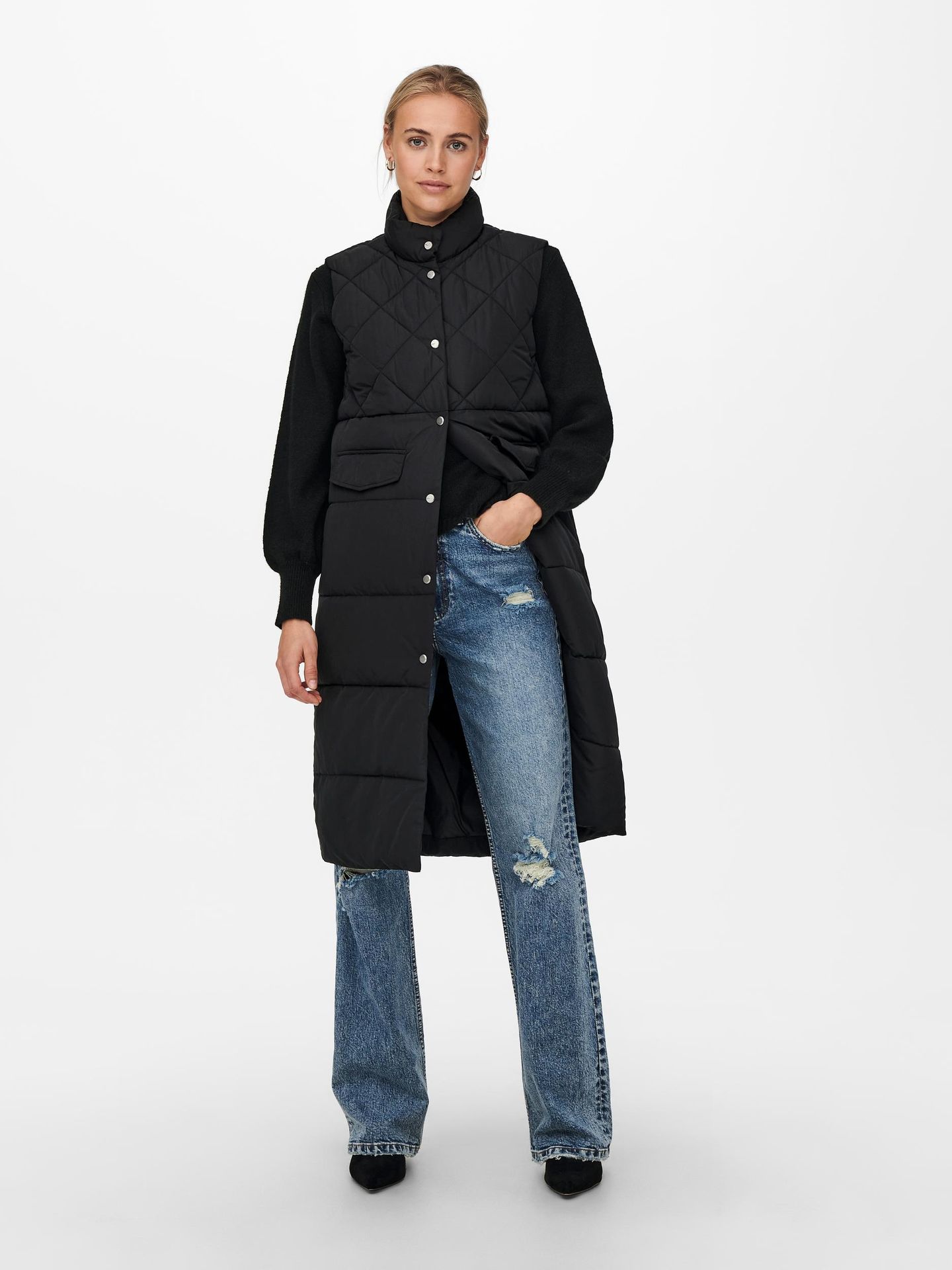 Only ONLSTACY QUILTED LONG WAISTCOAT OTW - Black Black 2900134727041