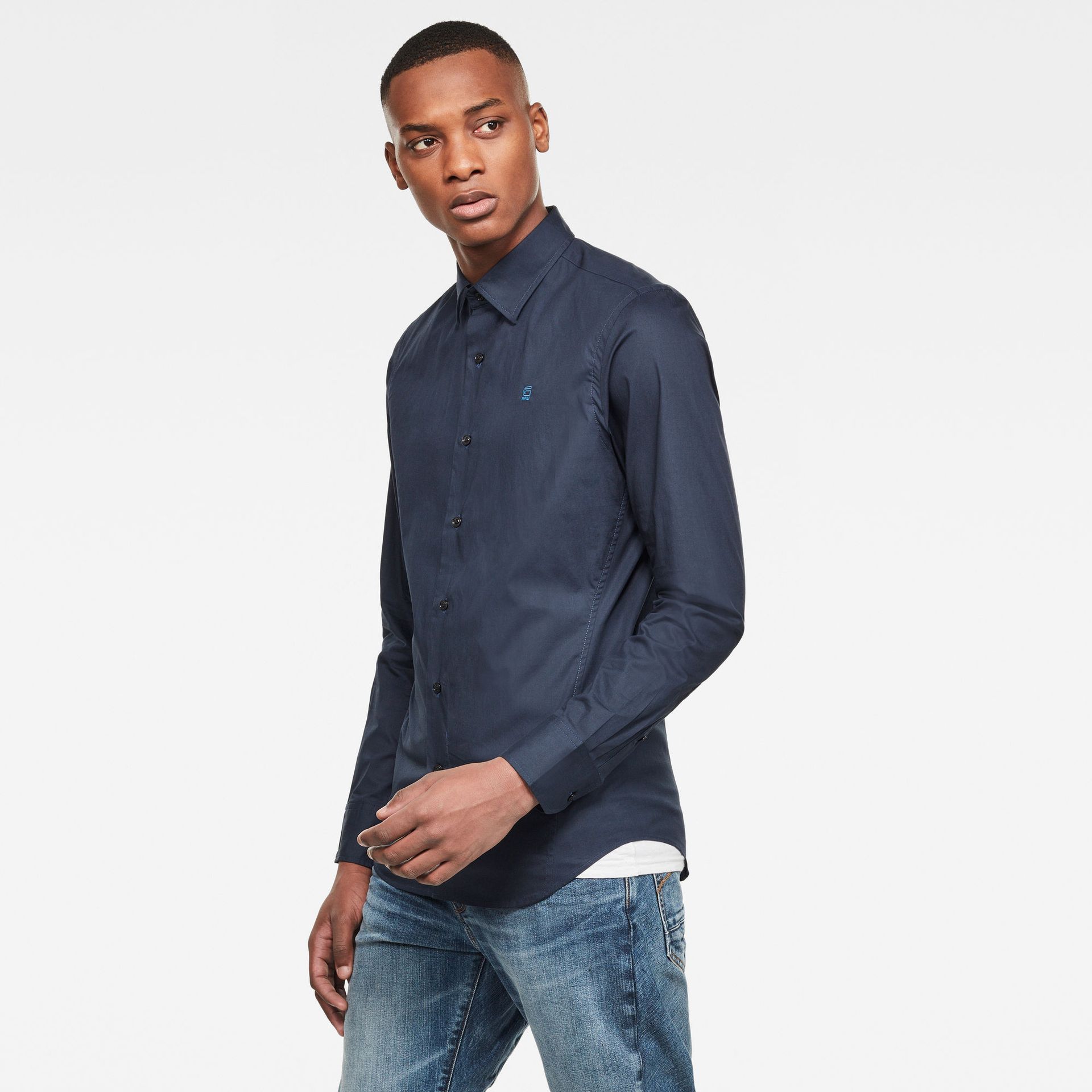 G-star Raw Dressed super slim shirt l\s 4213 - 4213 mazarine  4213 mazarine blue 2900134778081