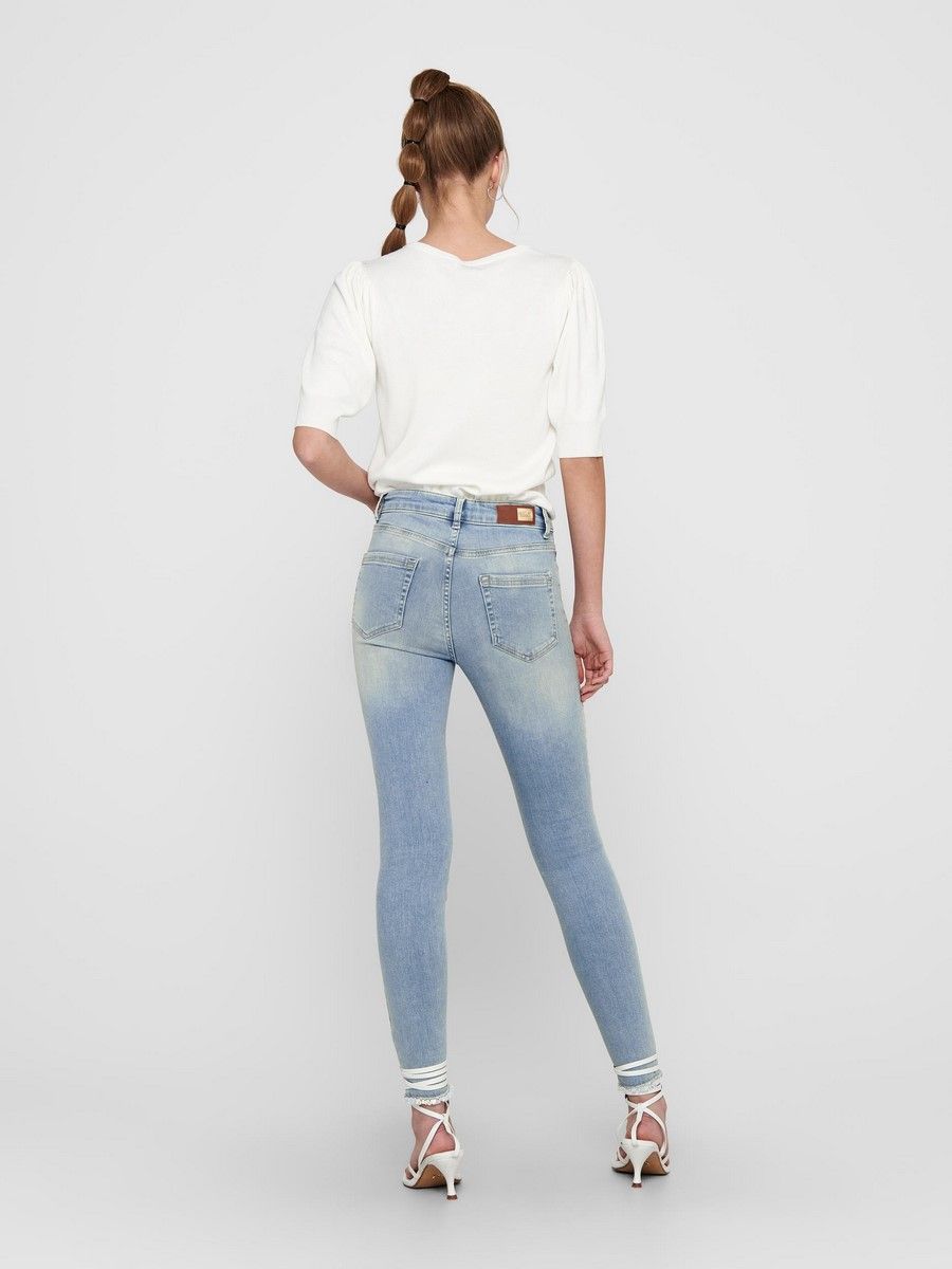 Only ONLBLUSH MID SK ANK RAW DNM REA306 - Light Blue De Light Blue Denim 2900134864111