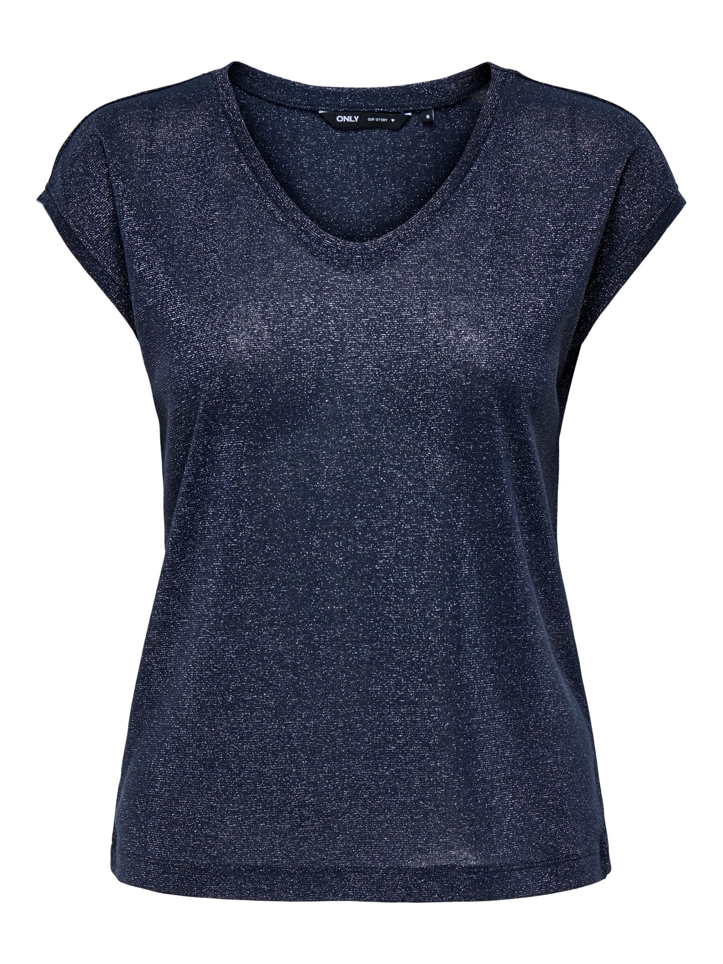 Only ONLSILVERY S/S V NECK LUREX TOP JRS Night Sky 00101897-EKA26011400000021