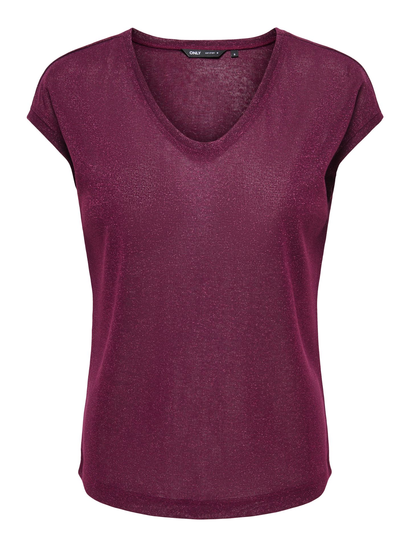 Only ONLSILVERY S/S V NECK LUREX TOP JRS Fig/TONE IN TONE LUREX 00101897-EKA26011400003626