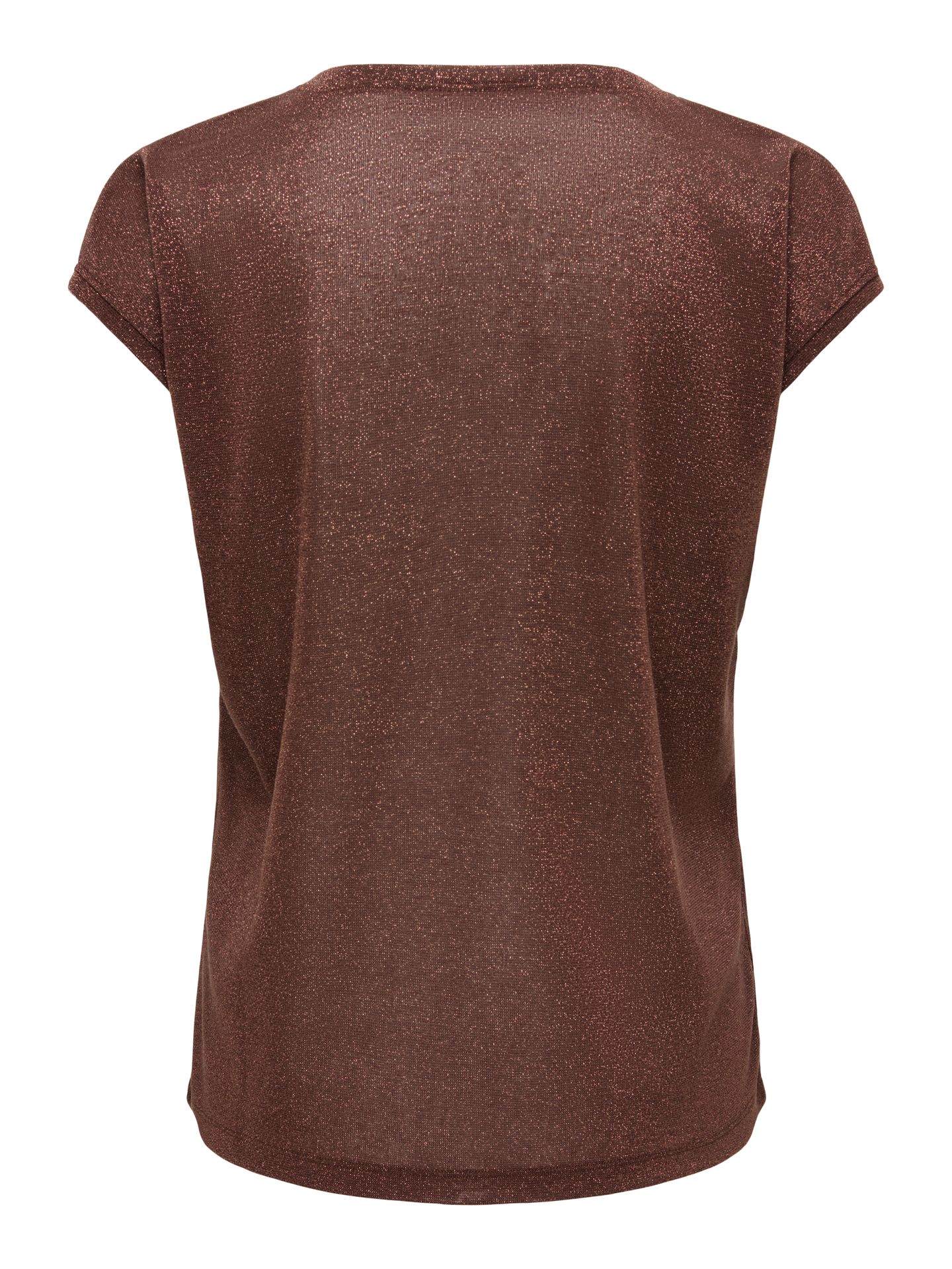 Only ONLSILVERY S/S V NECK LUREX TOP JRS Deep Mahogany/TONE IN TONE LUREX 2900168160036