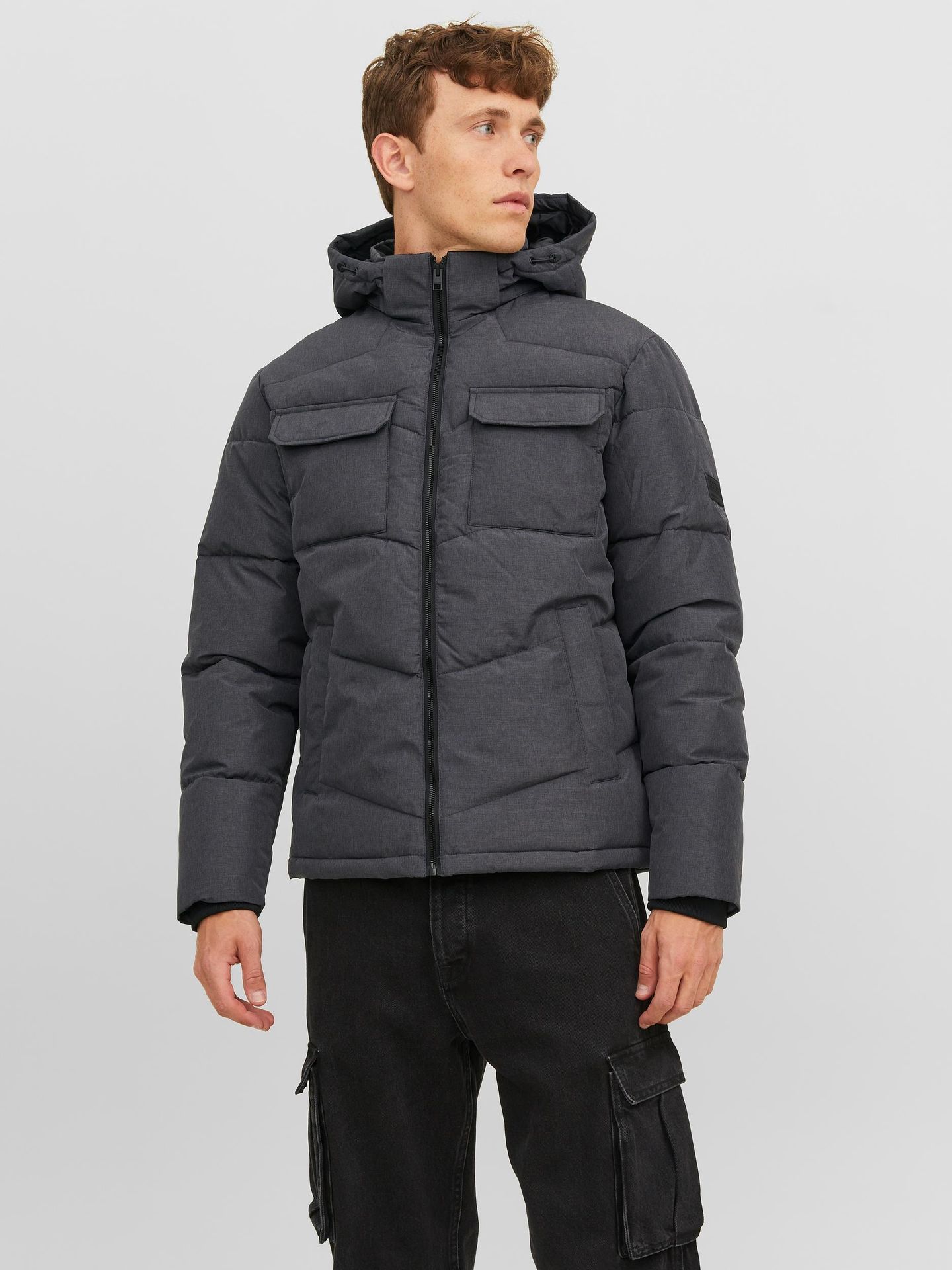 Jack & Jones JJMASON PUFFER JACKET Dark Grey Melange 00101955-EKA26011400000710