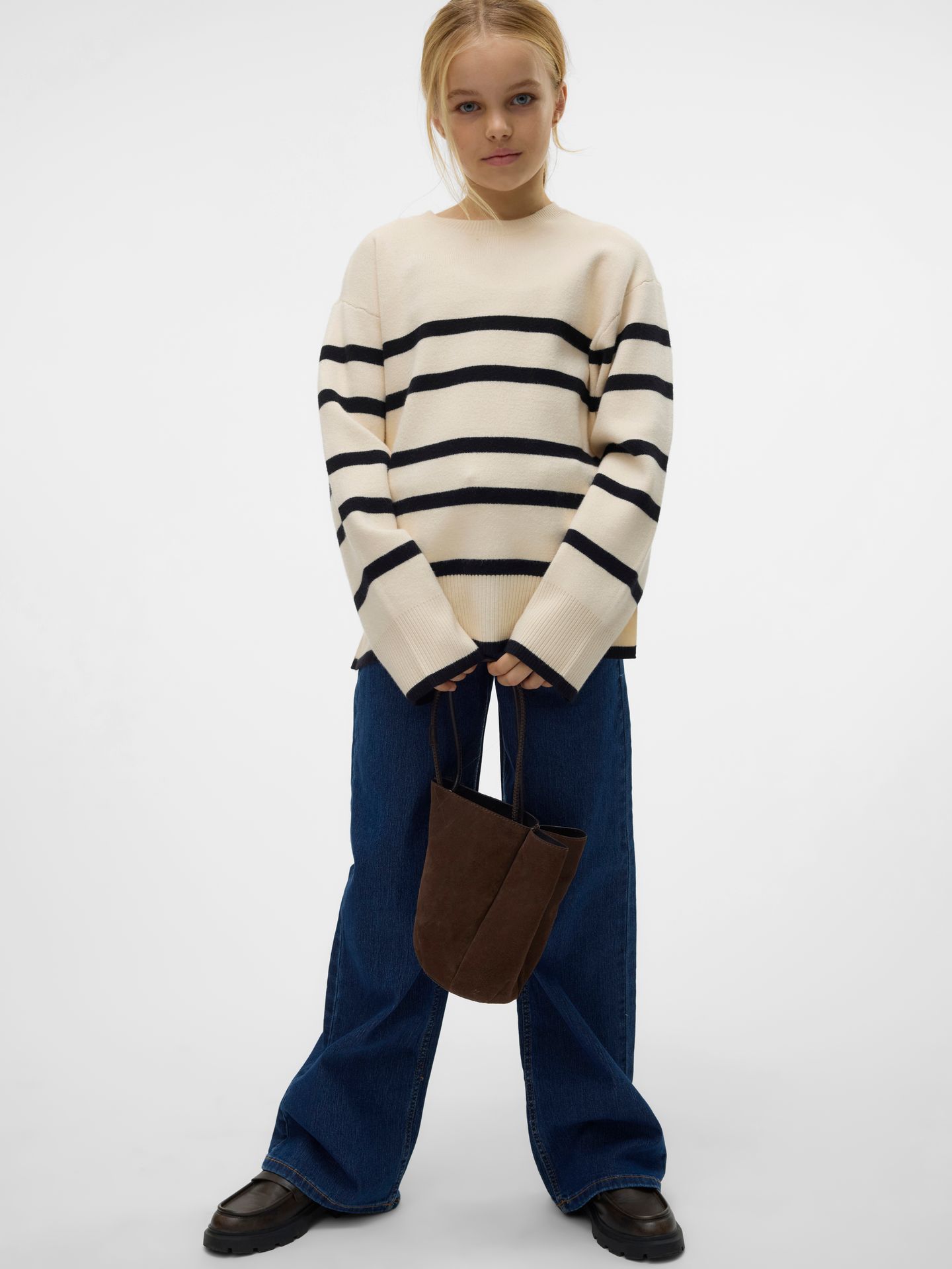 Vero Moda VMSABA LS O-NECK PULLOVER GA GIRL N Birch/W. PINECONE WAVE PATTERN 2900150327041