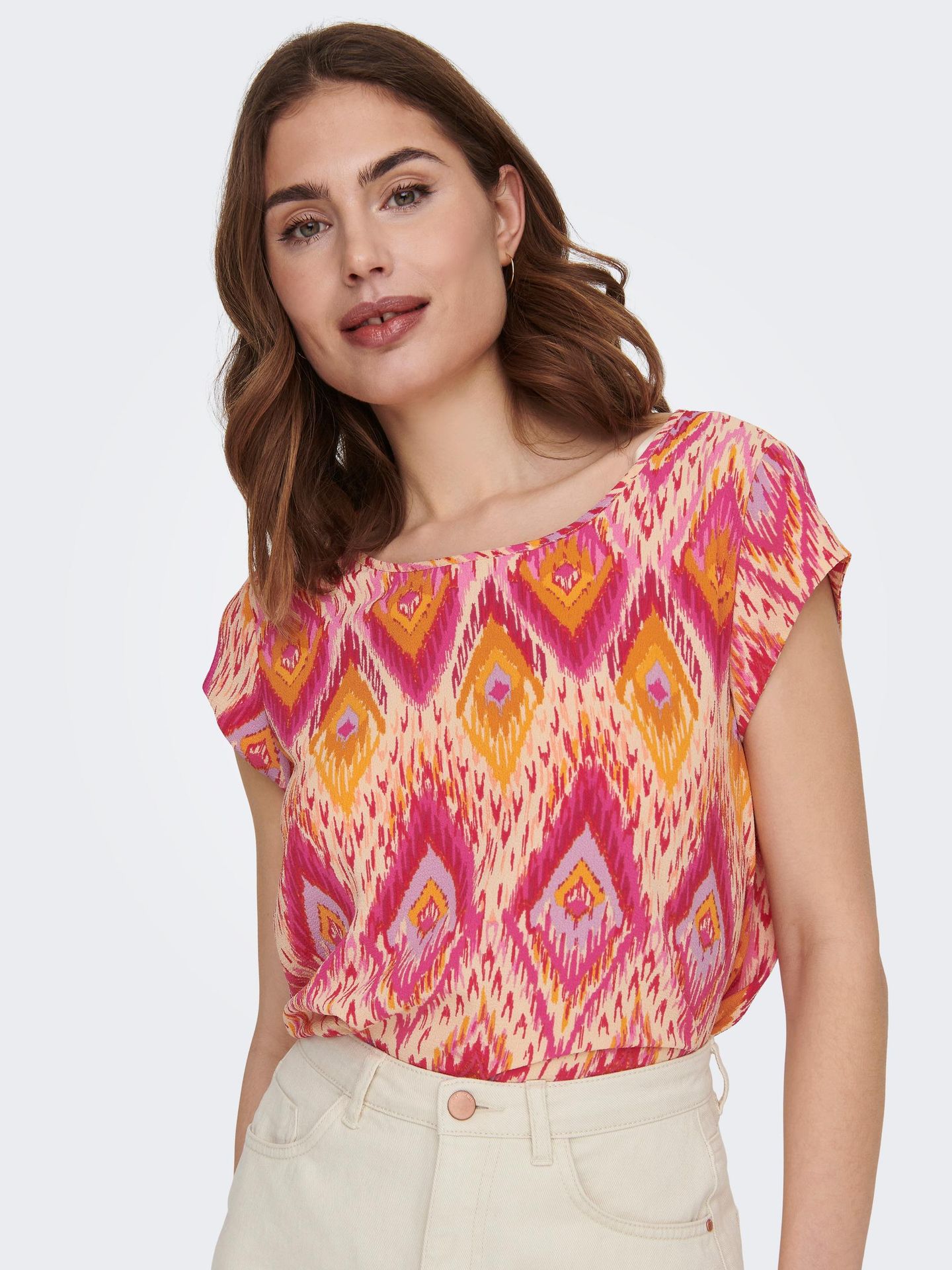 Only ONLVIC S/S AOP TOP NOOS PTM Raspberry Rose/DIAMOND ICAT 2900137334031