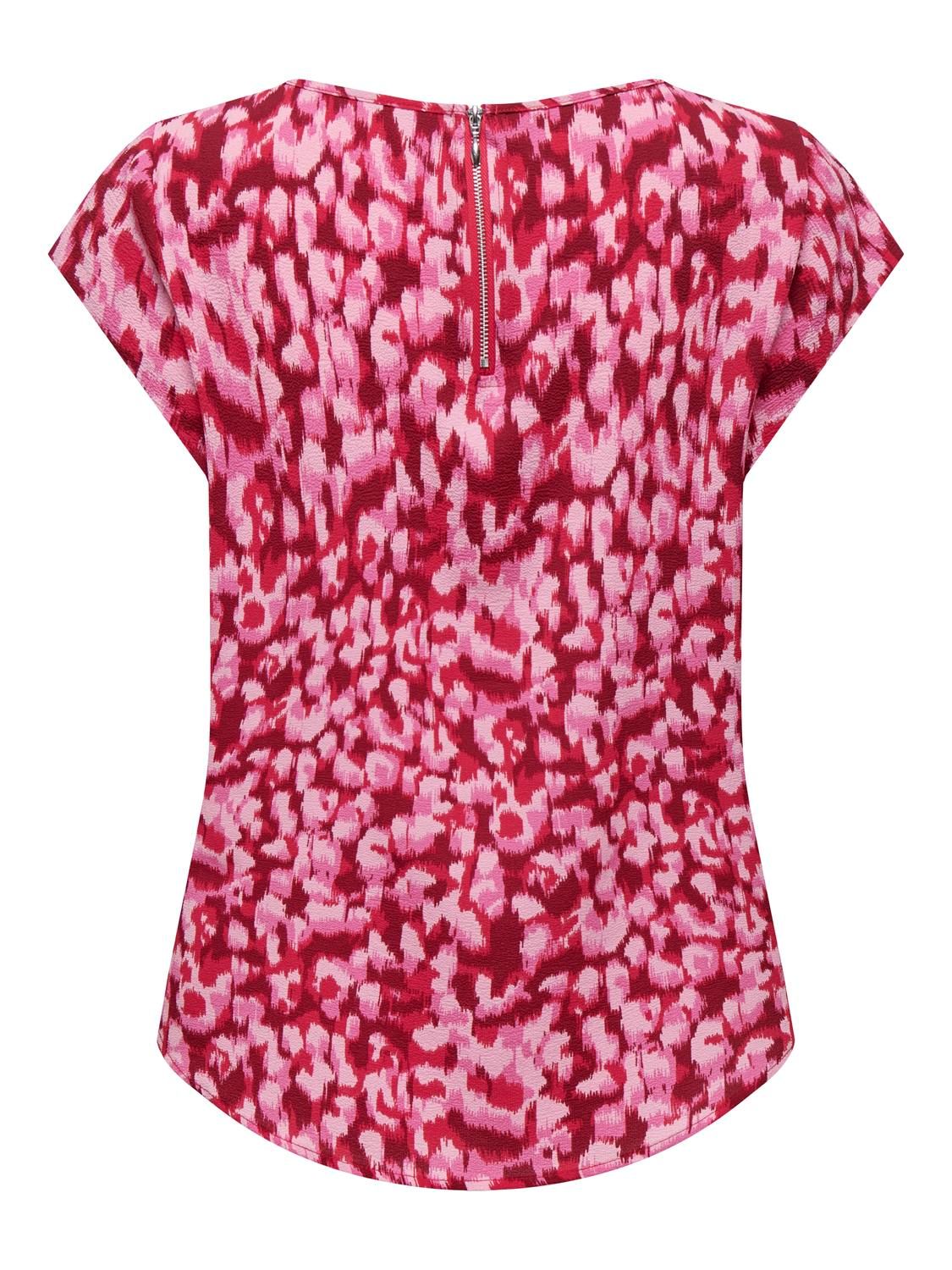 Only ONLVIC S/S AOP TOP NOOS PTM Lipstick Red/City leo 2900146328038