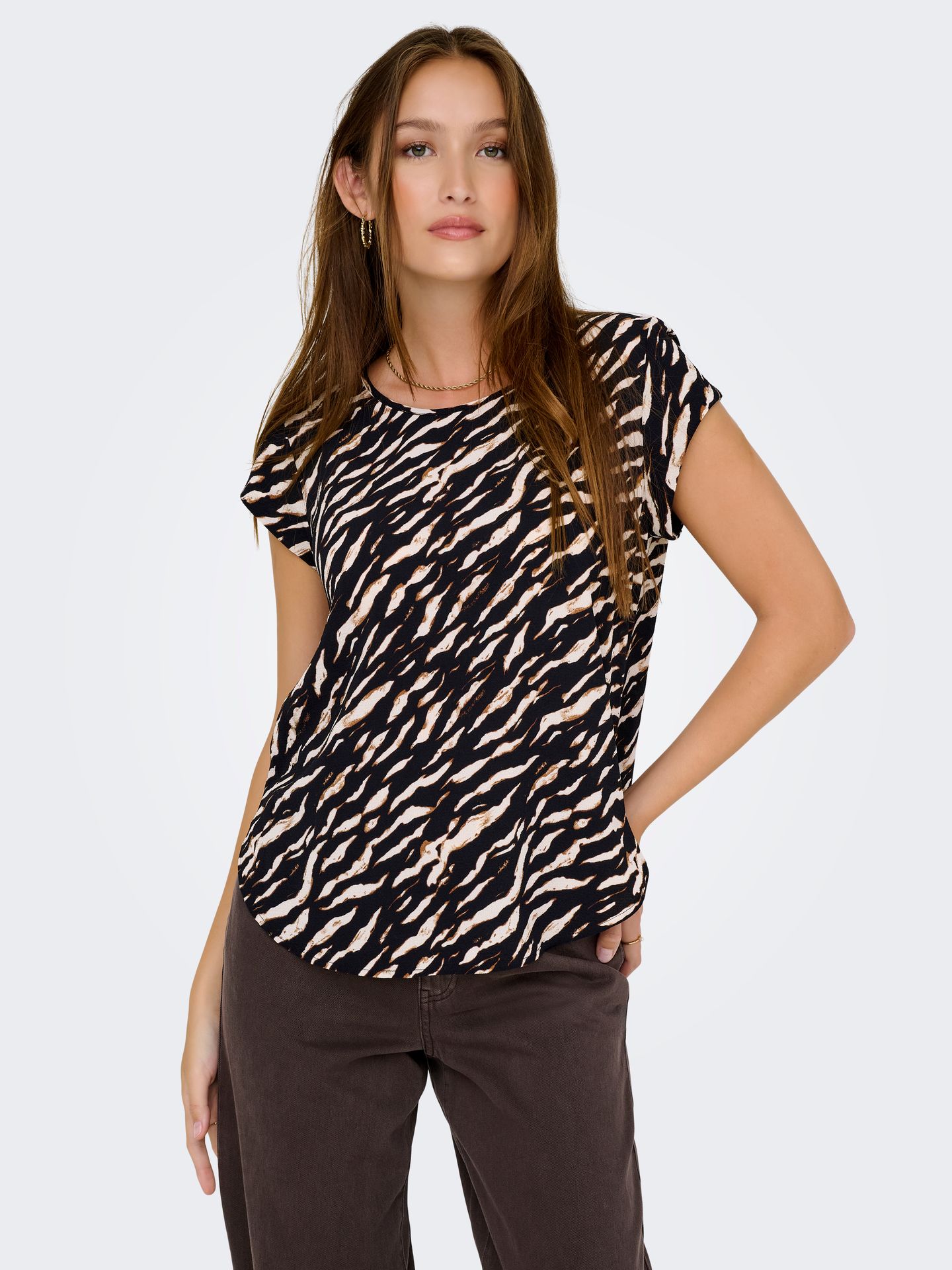 Only ONLVIC S/S AOP TOP NOOS PTM Brush/DERIFTING ZEBRA 2900158402023