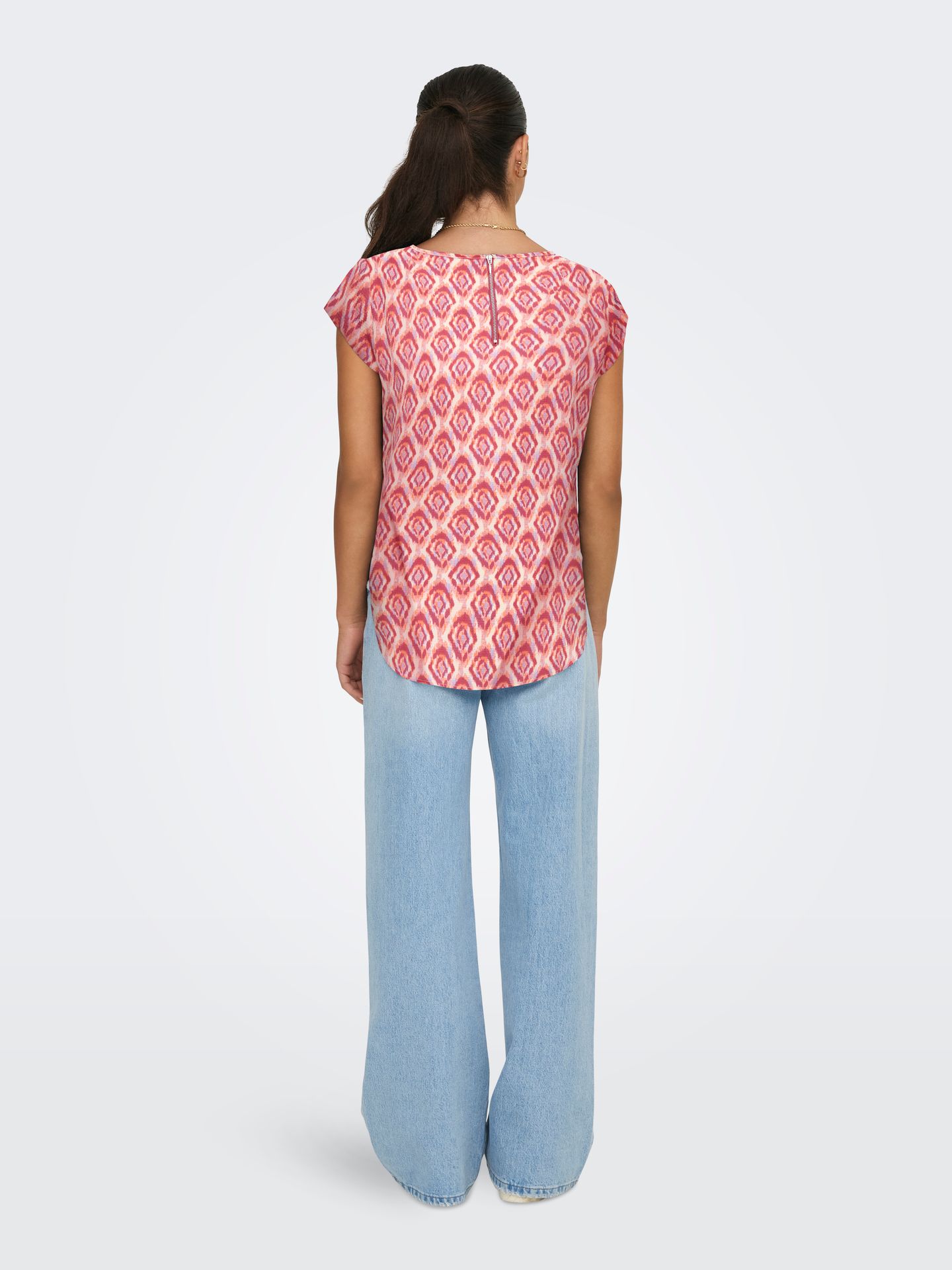 Only ONLVIC S/S AOP TOP NOOS PTM Equestrian Red/WARM TILES 2900163748048