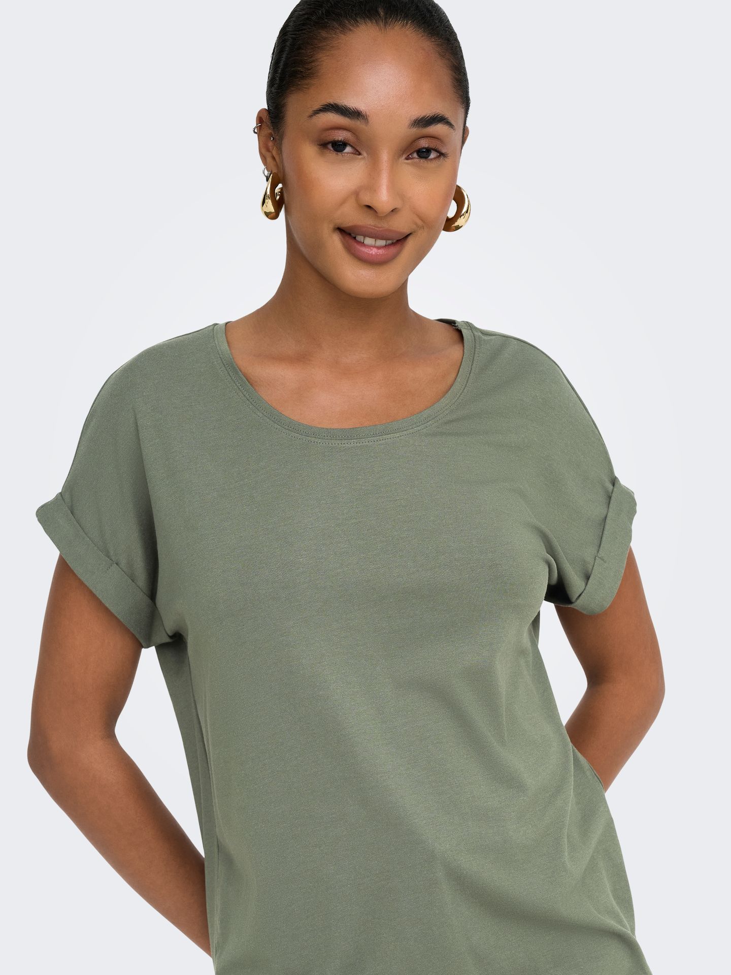 Only ONLMOSTER S/S O-NECK TOP NOOS JRS Smokey Olive 2900167572052