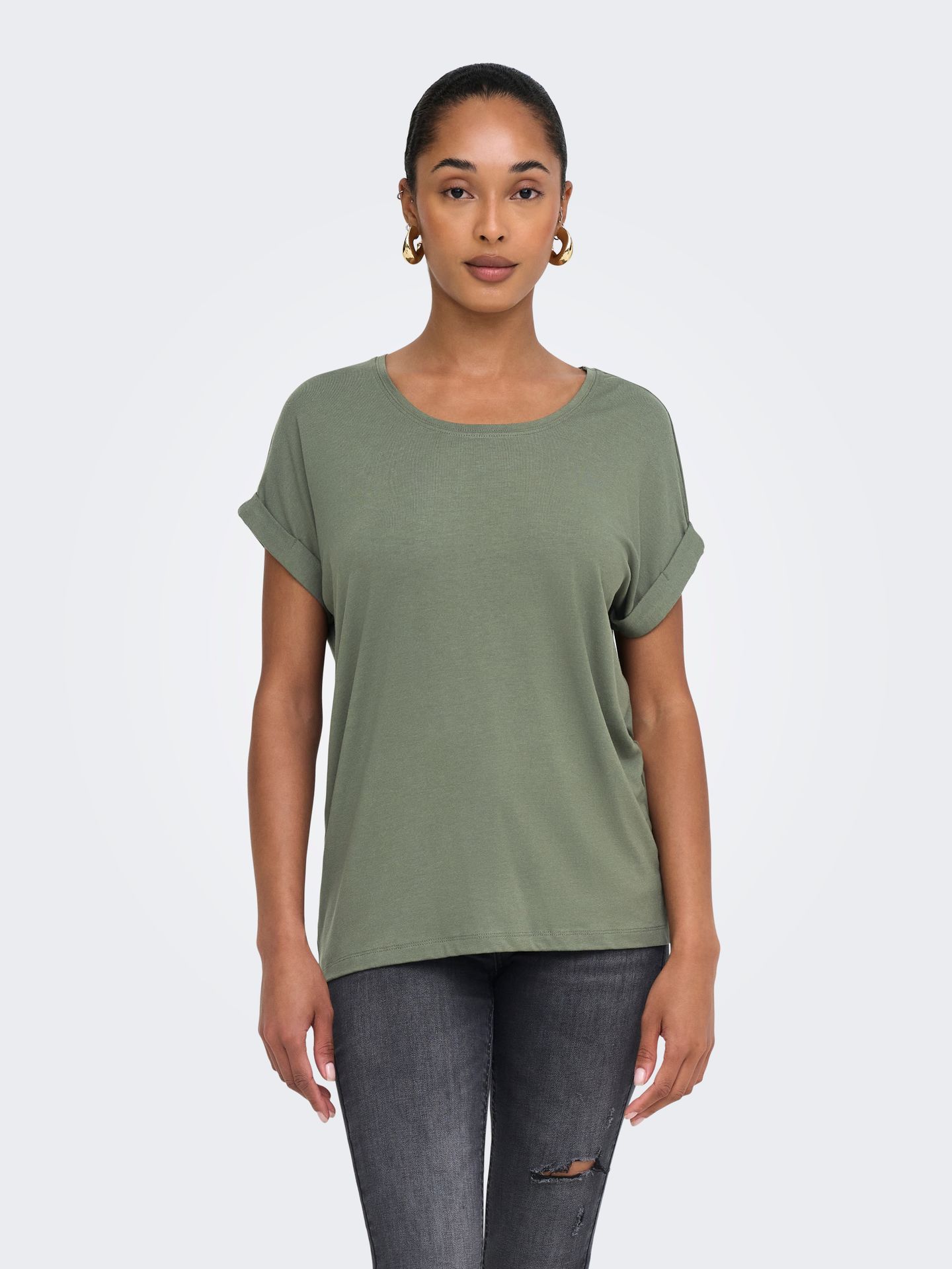 Only ONLMOSTER S/S O-NECK TOP NOOS JRS Smokey Olive 2900167572052