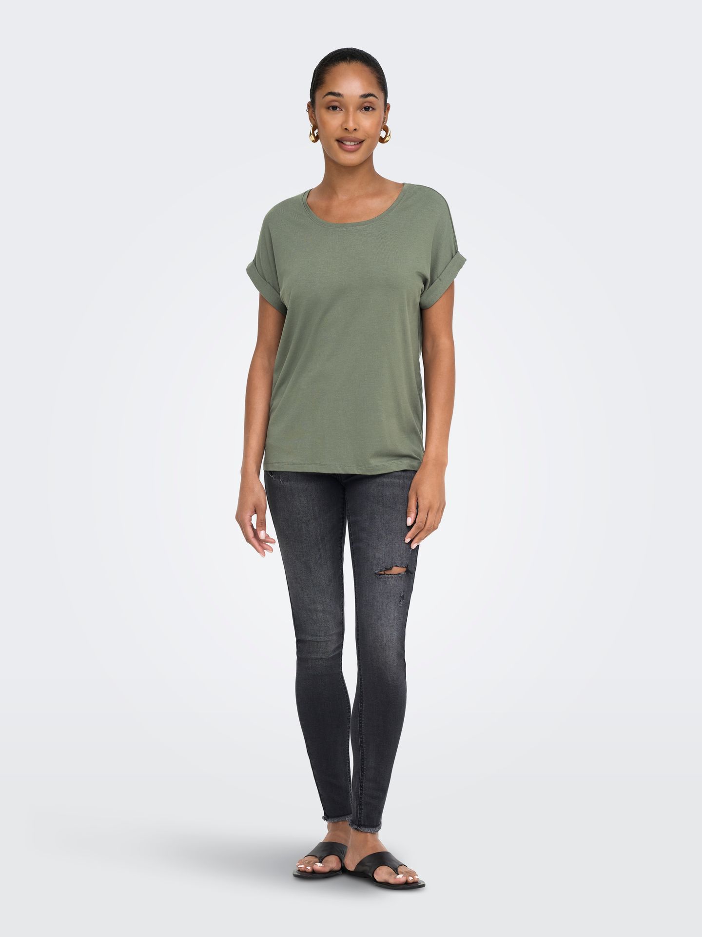 Only ONLMOSTER S/S O-NECK TOP NOOS JRS Smokey Olive 2900167572052