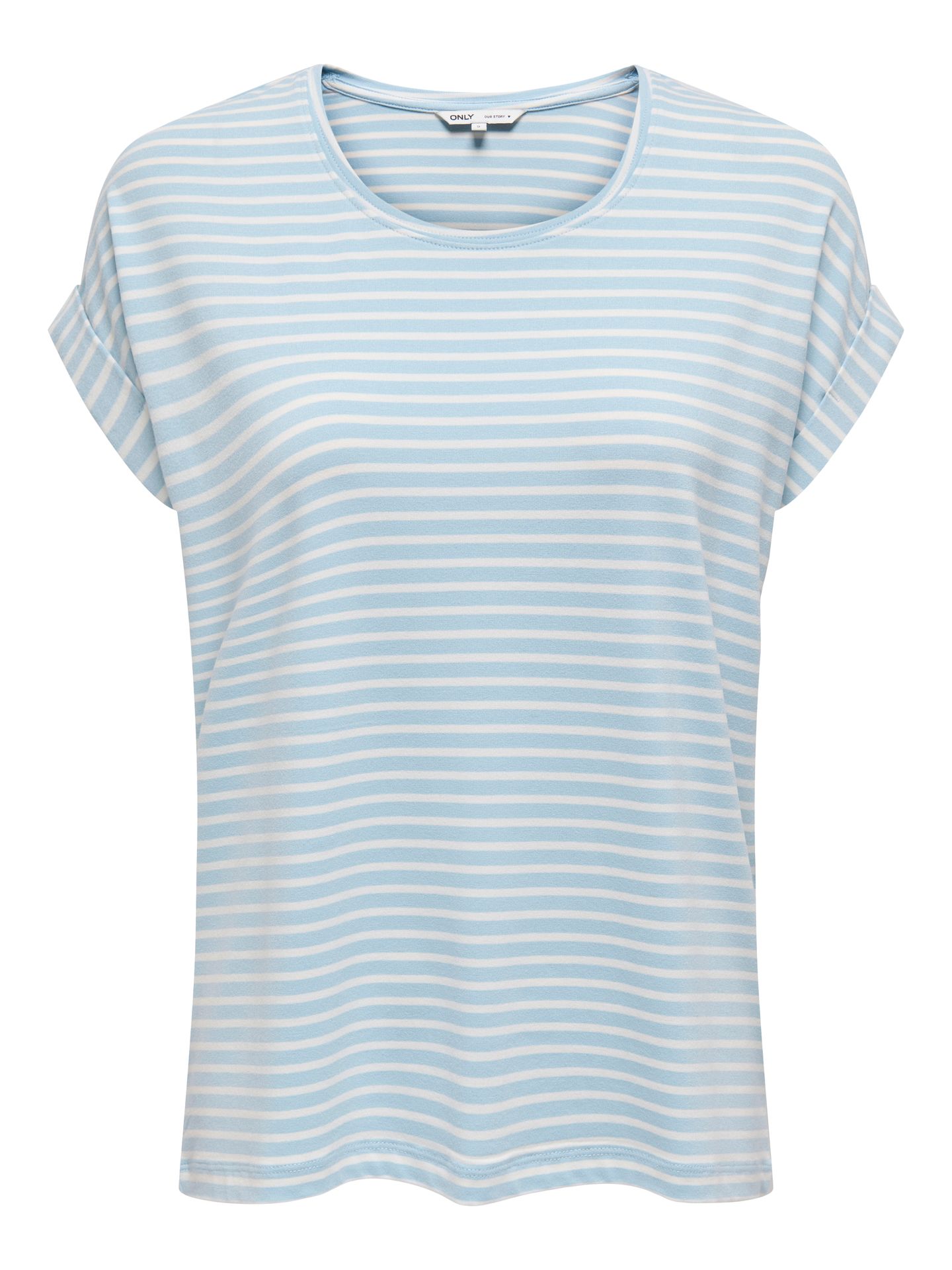 Only ONLMOSTER STRIPE S/S O-NECK TOP JRS Clear Sky/Relax 2900162574051