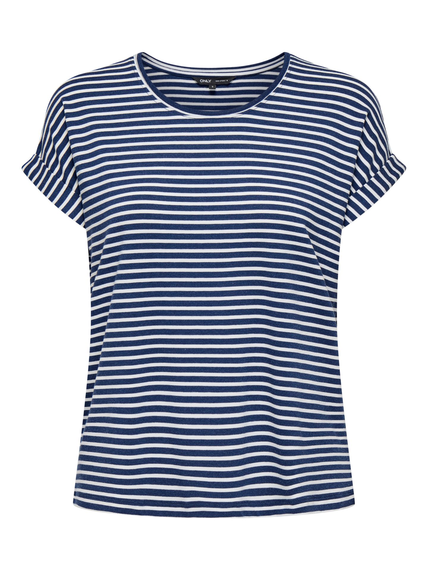 Only ONLMOSTER STRIPE S/S O-NECK TOP JRS Naval Academy/Gold buttons 2900162570053