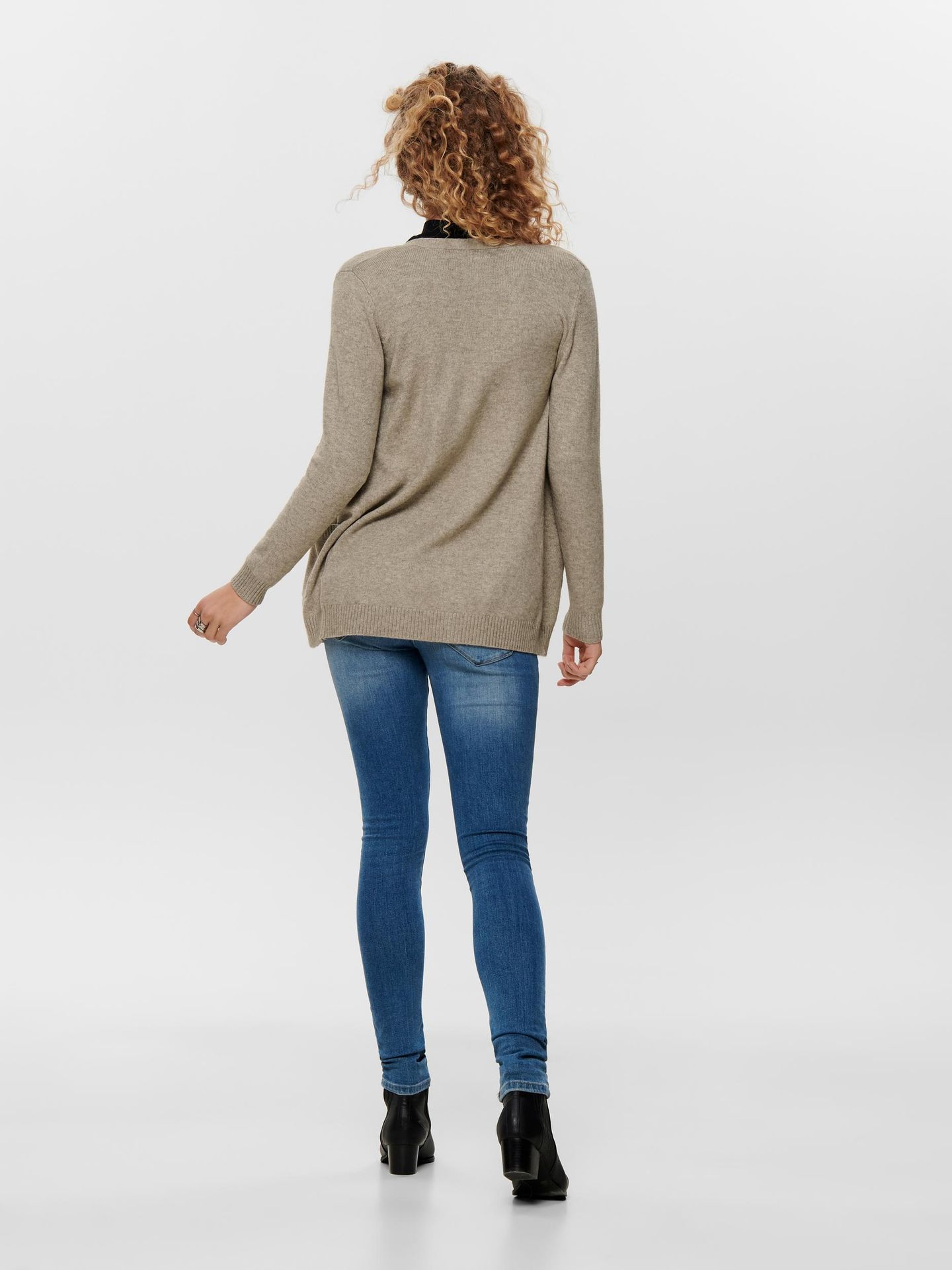 Only ONLLESLY L/S OPEN CARDIGAN KNT NOOS Beige/W. MELANGE 2900141757031