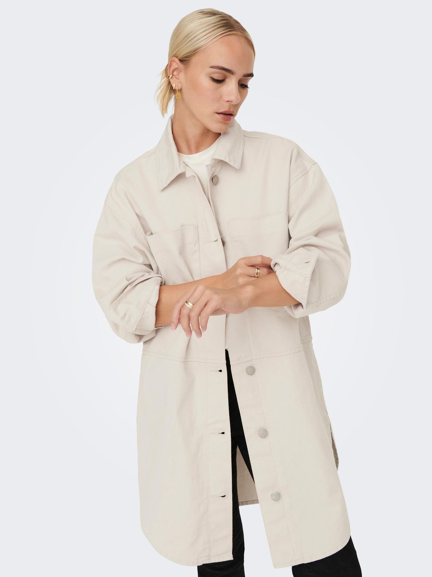 Only ONLDREW CANVAS SHACKET CC OTW Pumice Stone 2900135028031