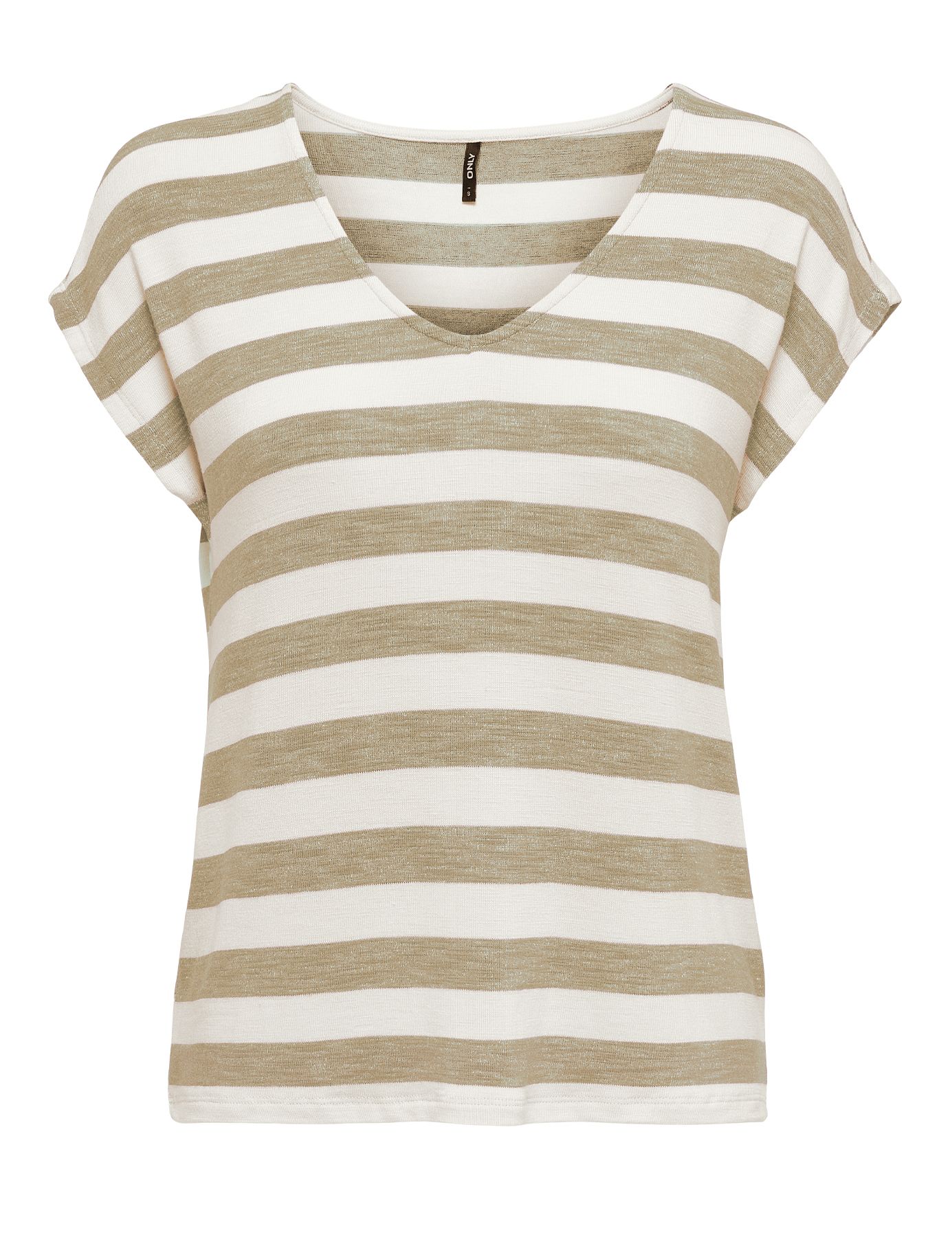 Only ONLLIRA LIFE S/S V-NECK TOP JRS Mocha Meringue/Cloud dancer 00102001-EKA26011400003247