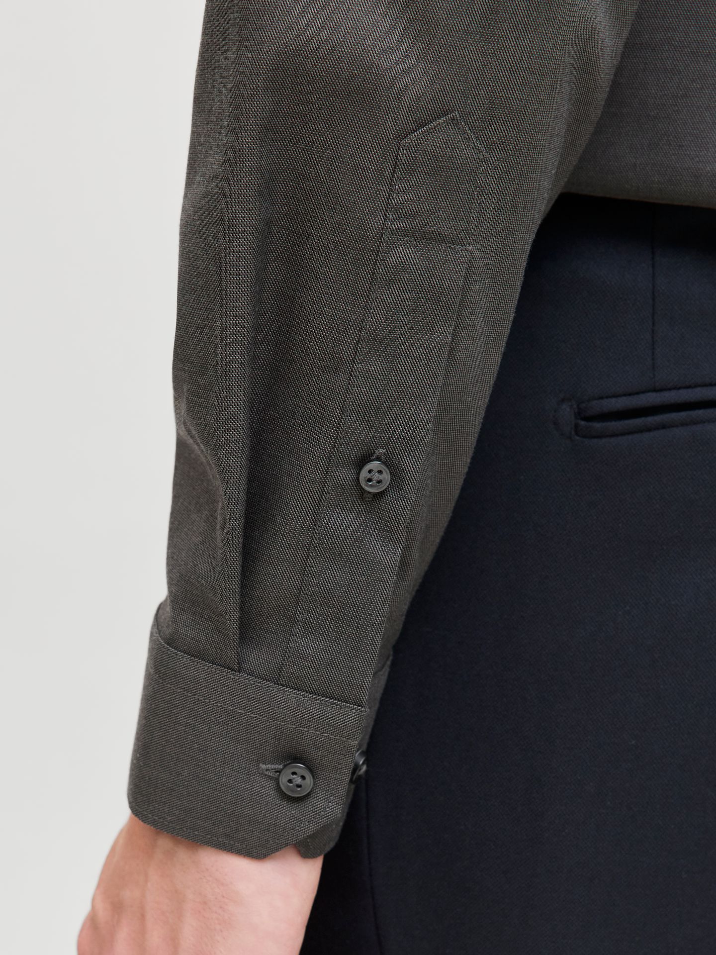 Jack & Jones JPRBLAPARKER SHIRT L/S NOOS Dark Grey Melange/STRUCTURE 2900158342015