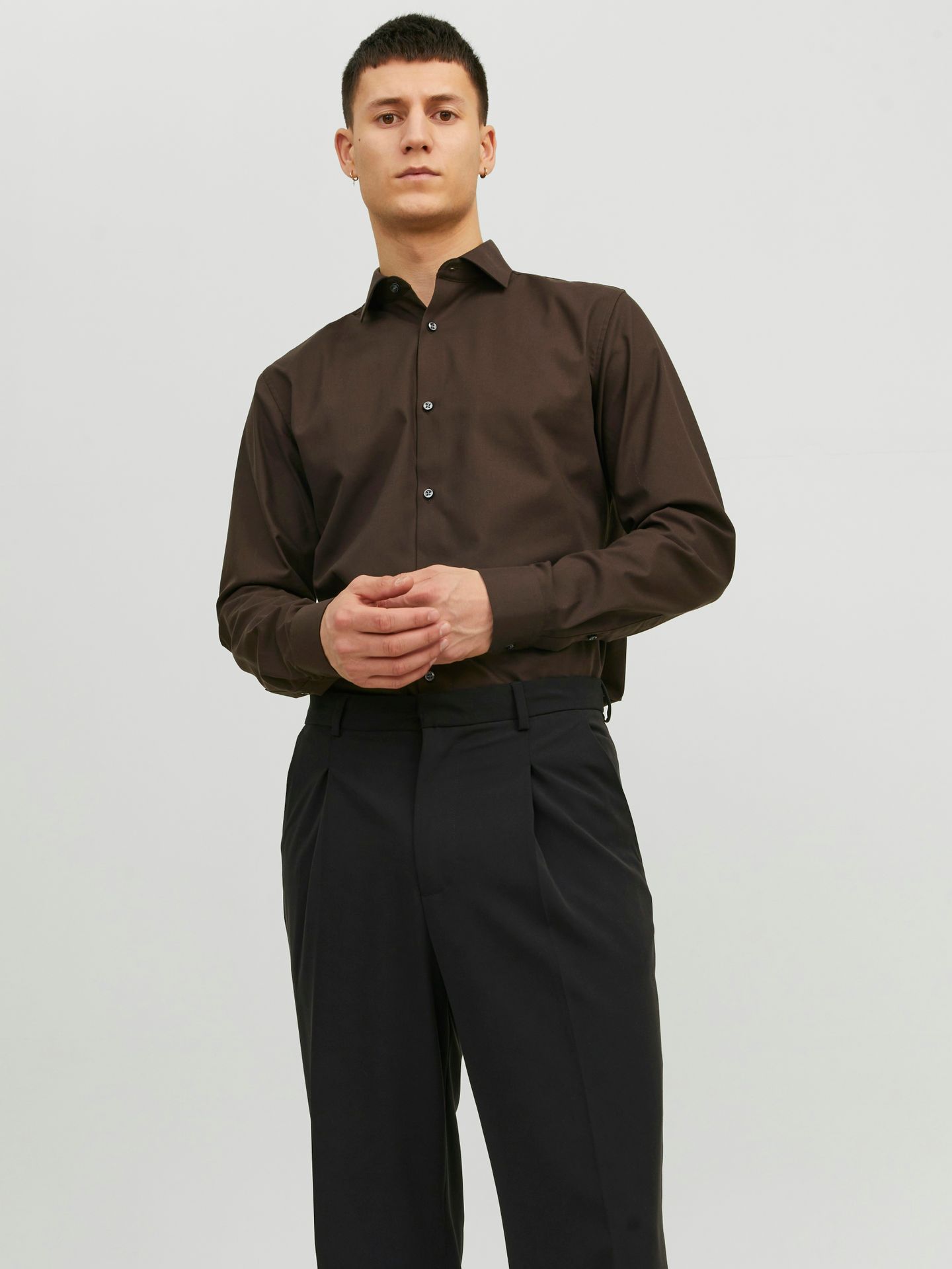 Jack & Jones JPRBLAPARKER SHIRT L/S NOOS Chocolate Torte/SLIM FIT 2900167990023