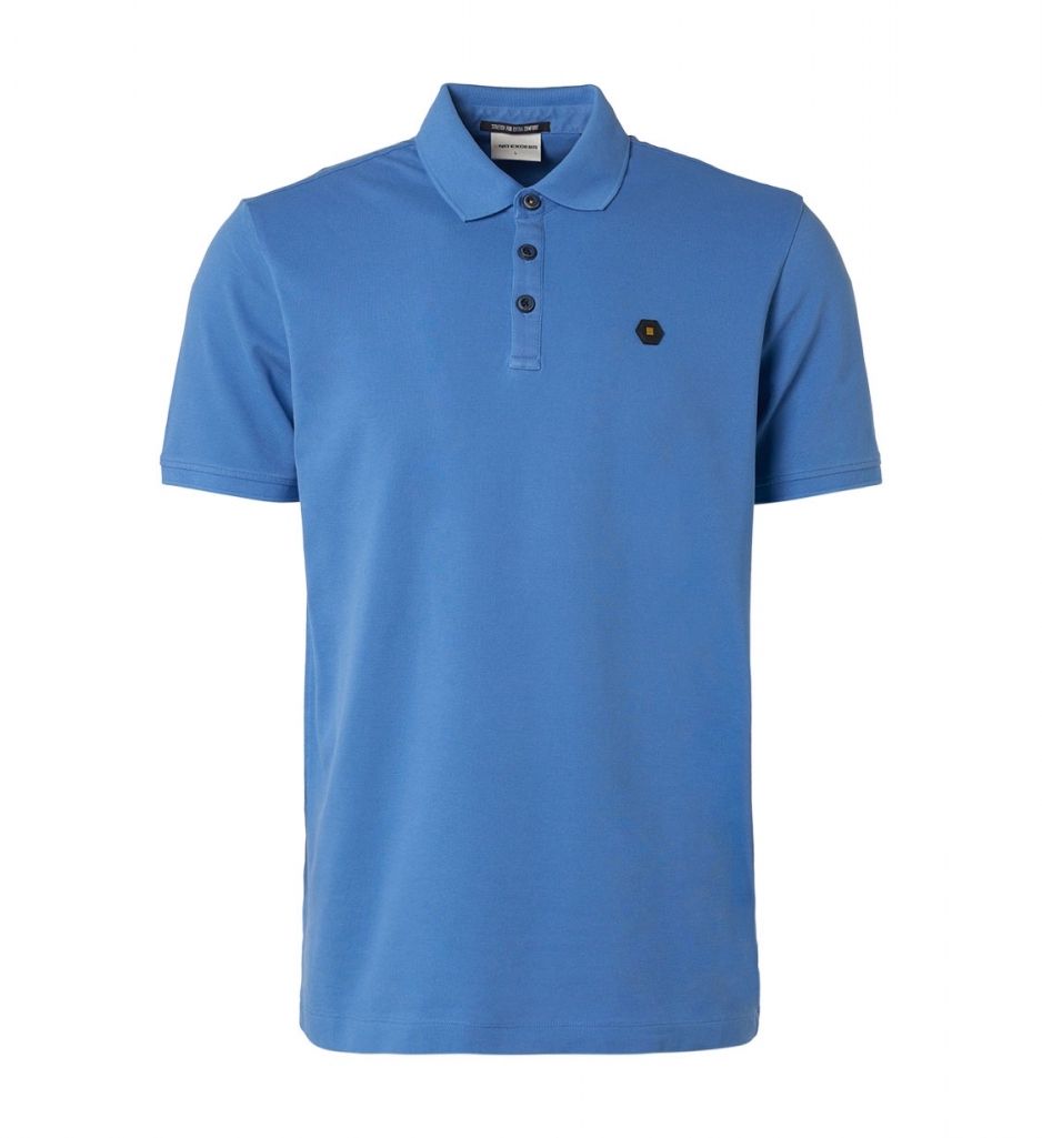 No Excess Polo Pique Garment Dyed Washed Blue 137 00102060-EKA14000100000019