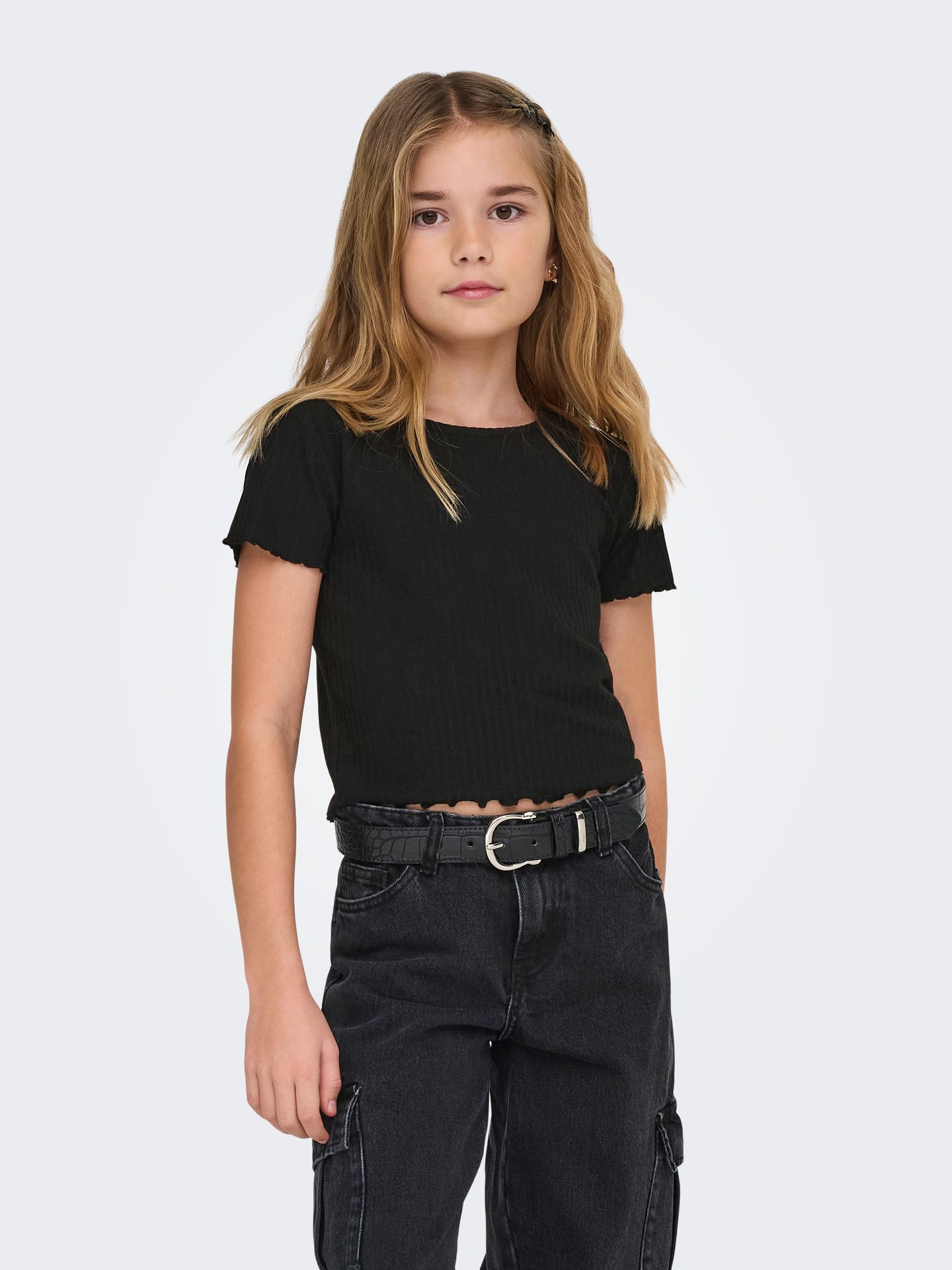 Kids Only KOGNELLA S/S O-NECK TOP NOOS JRS Black 00102069-EKA26011400000004
