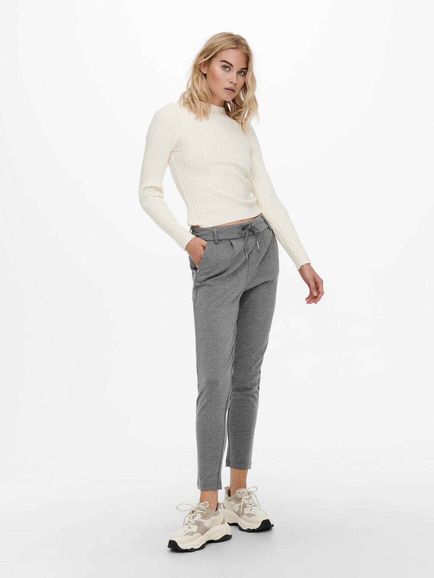 Only ONLPOPTRASH LIFE EASY COL PANT PNT Medium Grey Melange 2900139546111