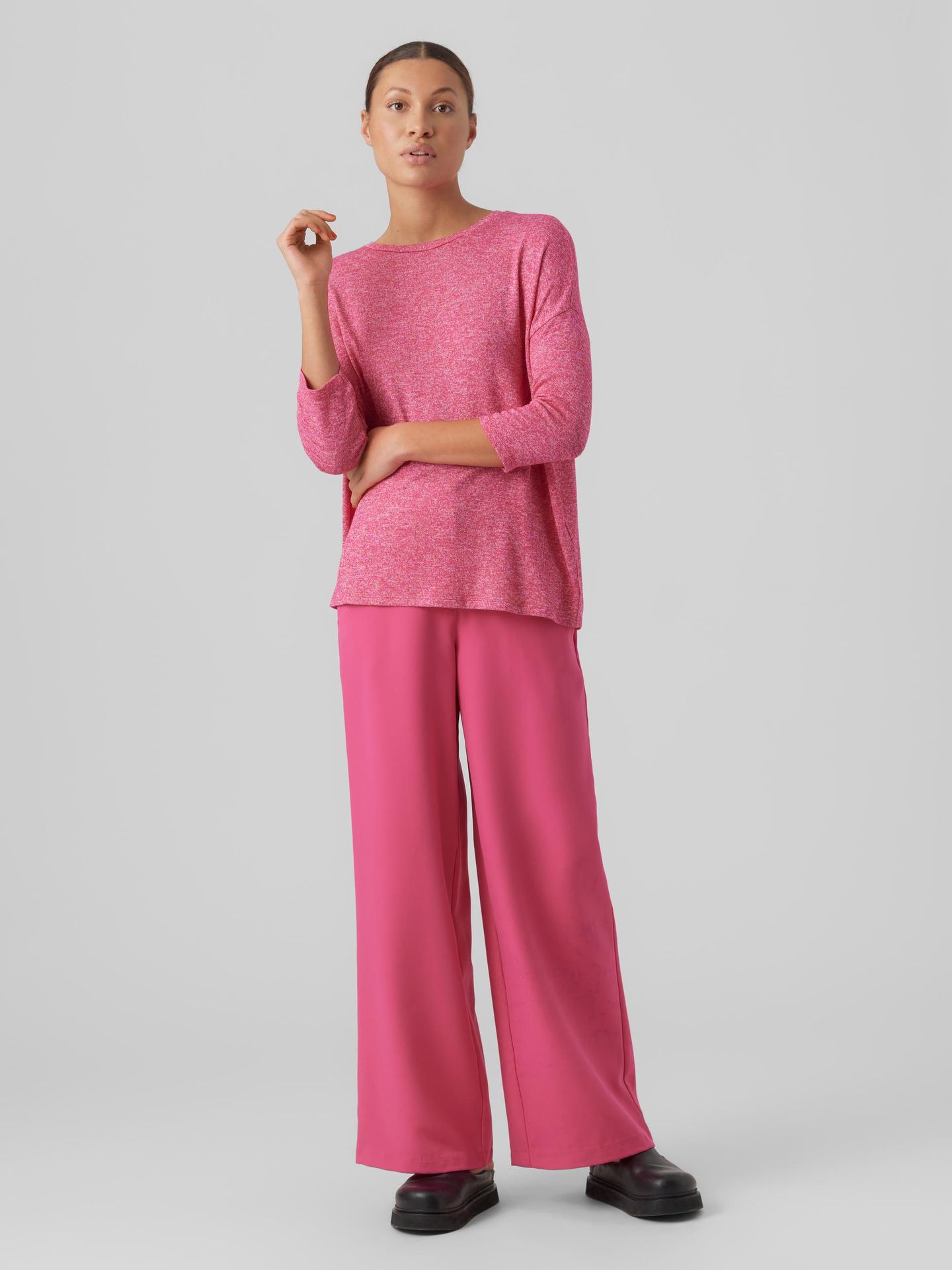 Vero Moda VMBRIANNA 3/4 PULLOVER BOO REP Pink Yarrow/Normal hem 2900135266013