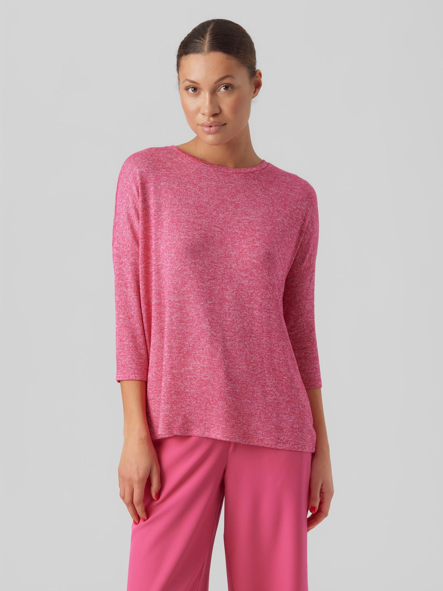 Vero Moda VMBRIANNA 3/4 PULLOVER BOO REP Pink Yarrow/Normal hem 2900135266013