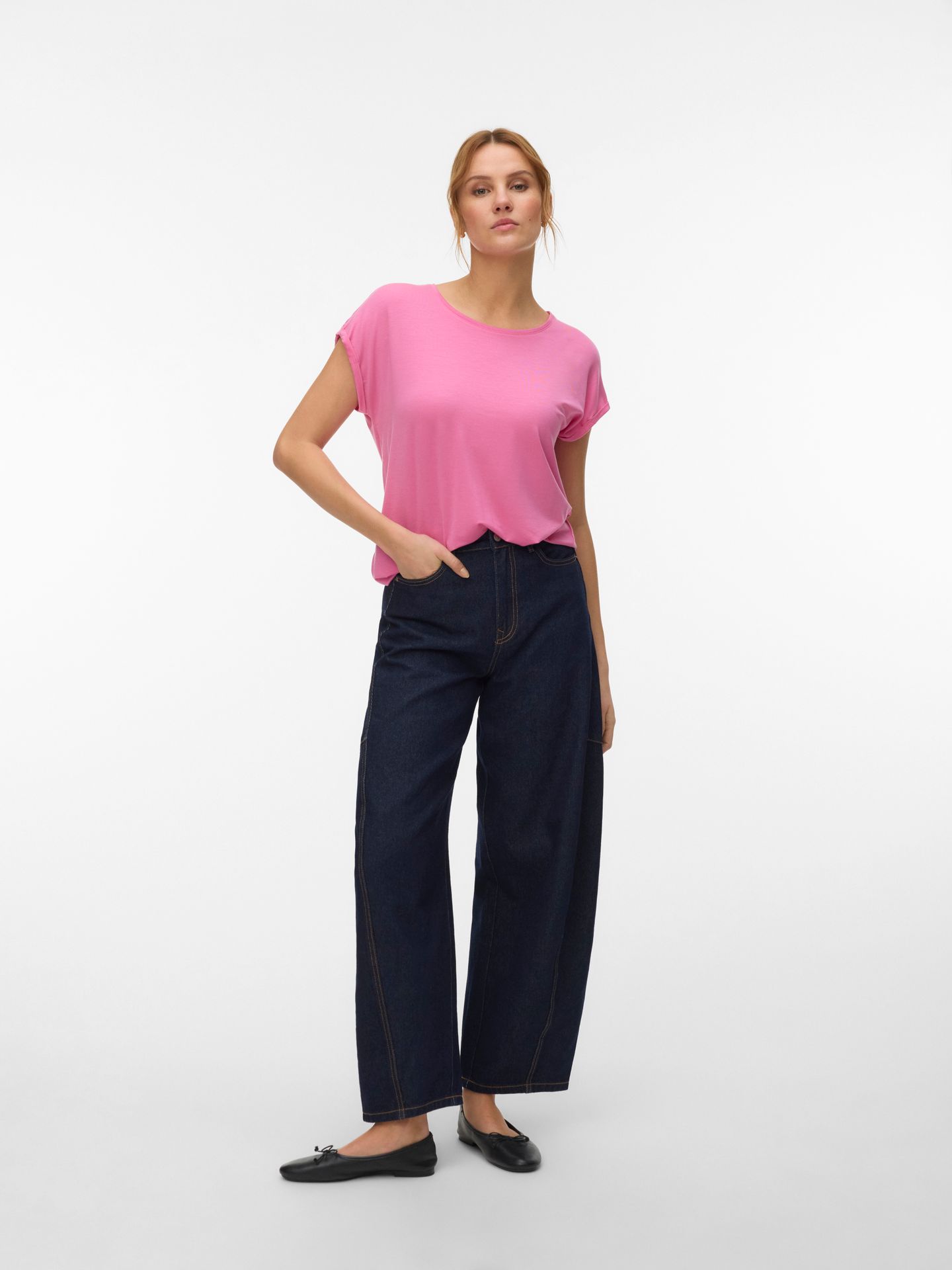 Vero Moda VMAVA PLAIN SS TOP GAJRS NOOS Pink Cosmos 2900163743036