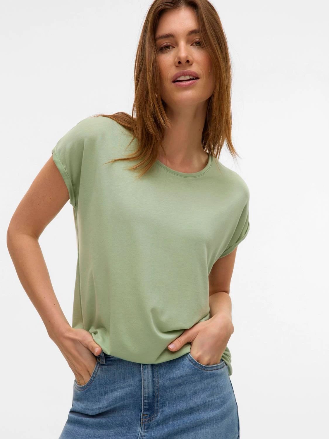 Vero Moda VMAVA PLAIN SS TOP GAJRS NOOS Smoke Green 2900153547040