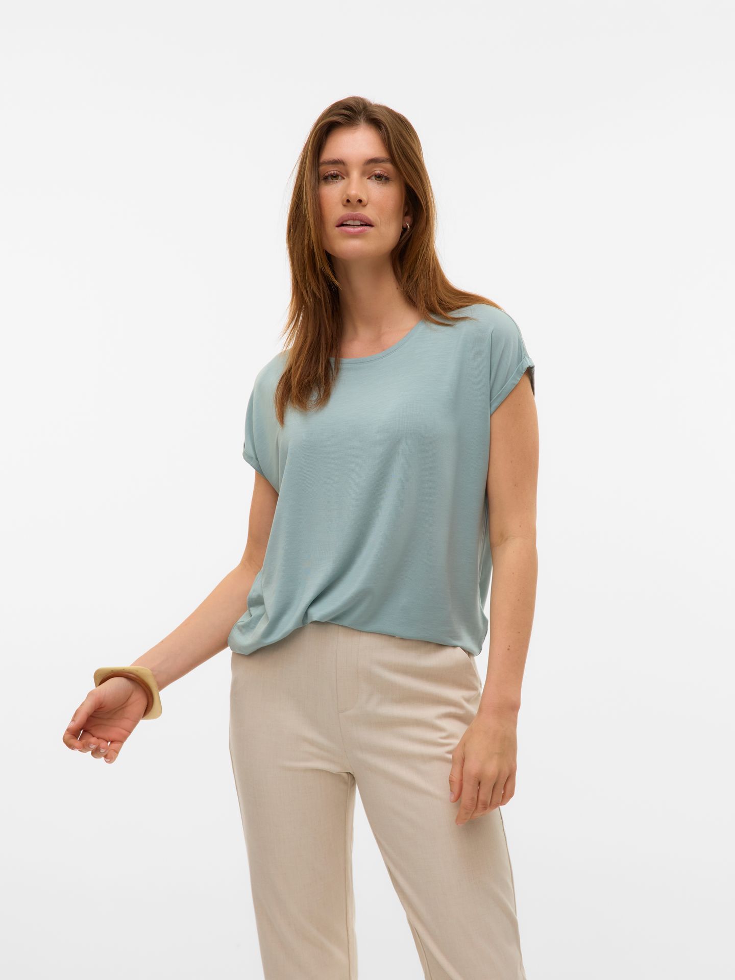 Vero Moda VMAVA PLAIN SS TOP GAJRS NOOS Gray Mist 2900153544049