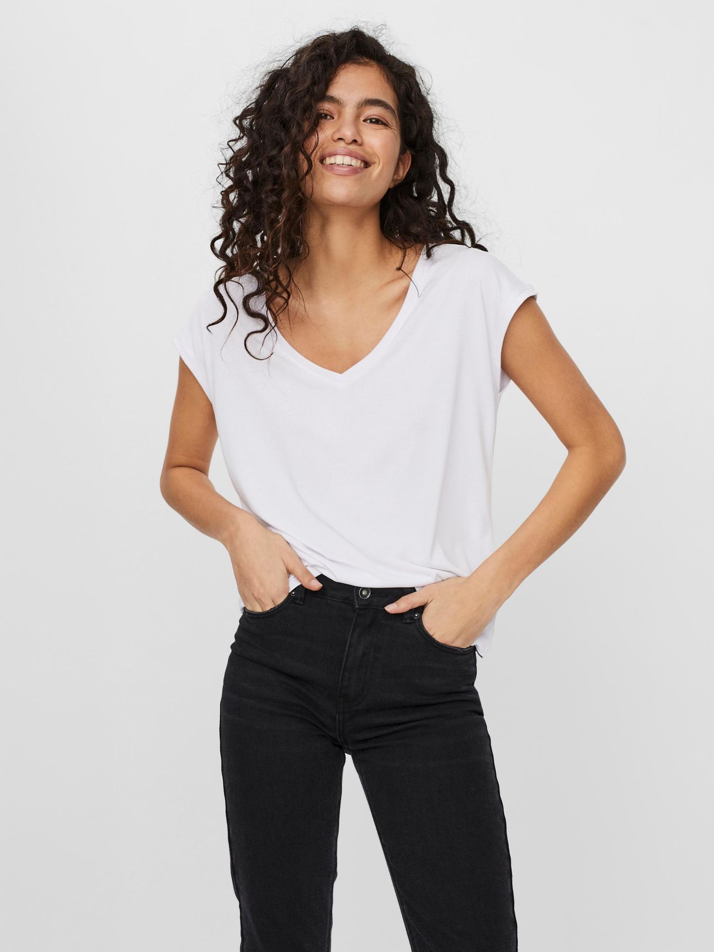 Vero Moda VMFILLI SS V-NECK TEE GA NOOS Bright White 2900144759018