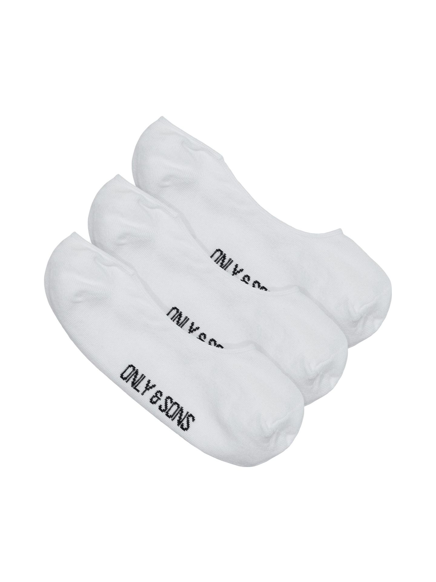 Only & Sons ONSFINCH INVISIBLE SOCK 3-PACK White 2900135791010