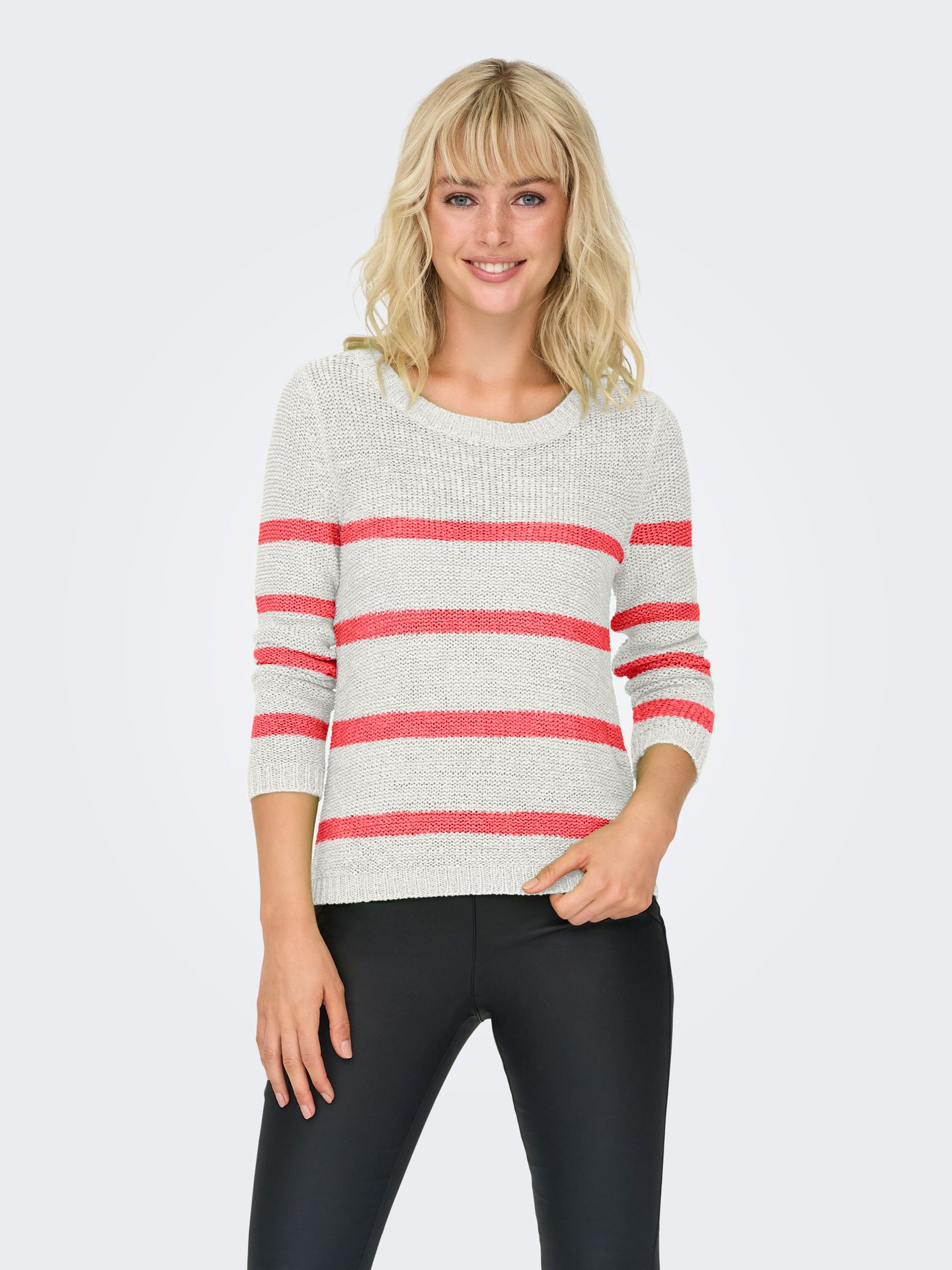 Only ONLGEENA XO L/S PULLOVER KNT NOOS Cloud Dancer/Dubarry 00102390-EKA26011400000471