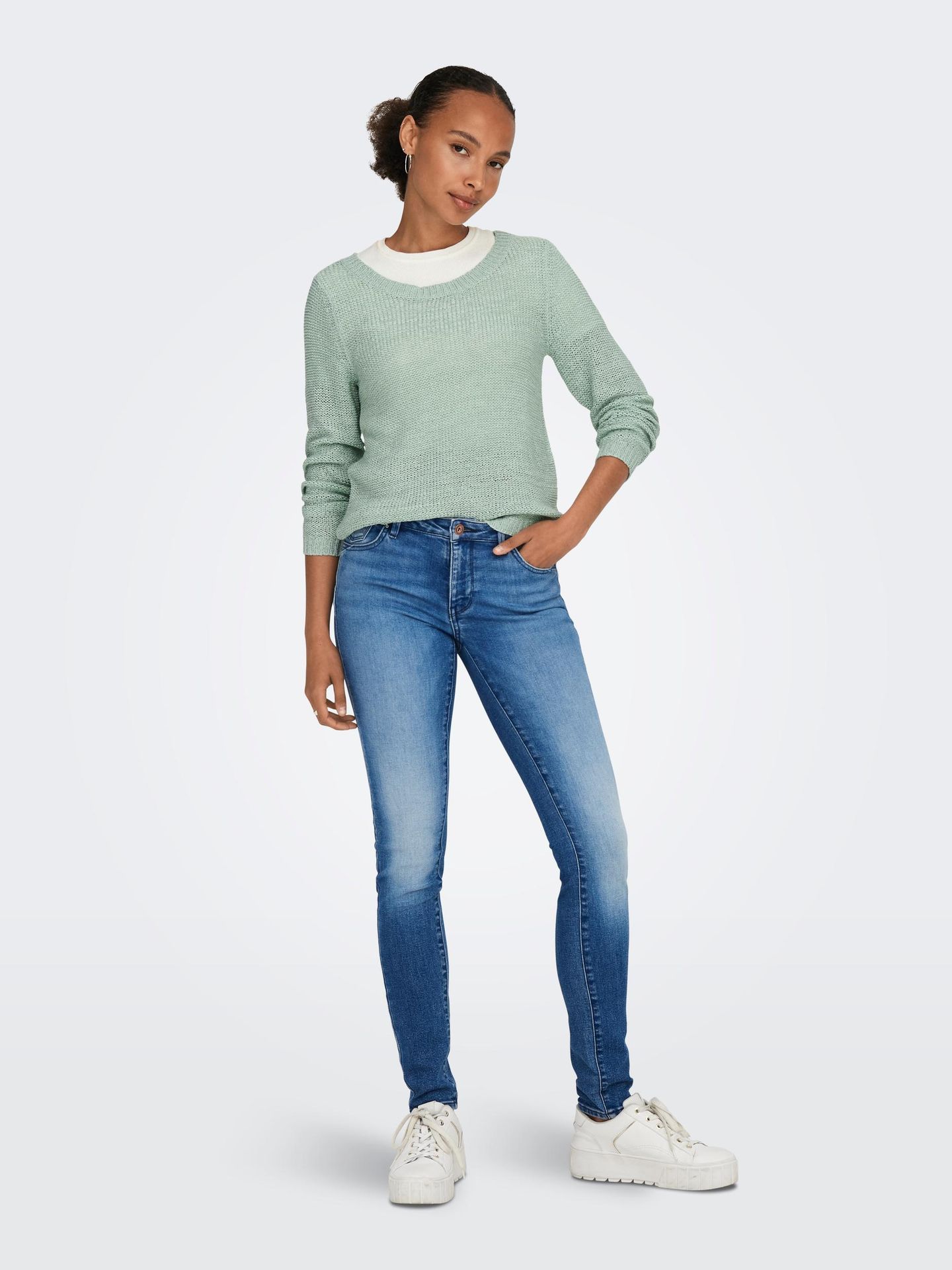 Only ONLGEENA XO L/S PULLOVER KNT NOOS Harbor Gray 2900140053028 Only ONLGEENA XO L/S PULLOVER KNT NOOS Harbor Gray 2900140053028