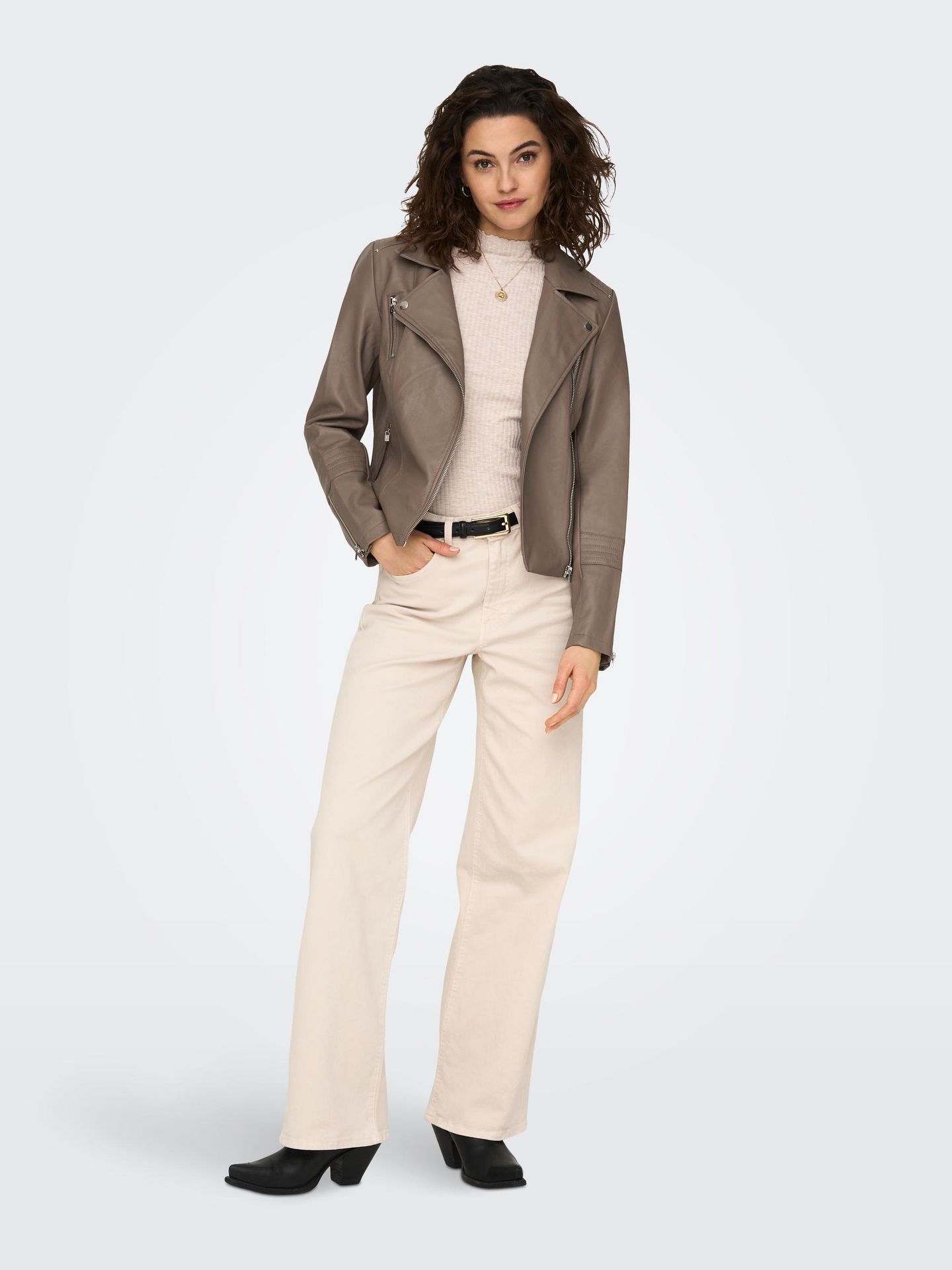 Only ONLGEMMA FAUX LEATHER BIKER OTW NOO Walnut 2900135807049