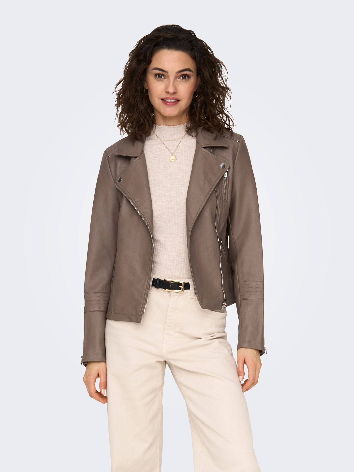 Only ONLGEMMA FAUX LEATHER BIKER OTW NOO Walnut 2900135807049