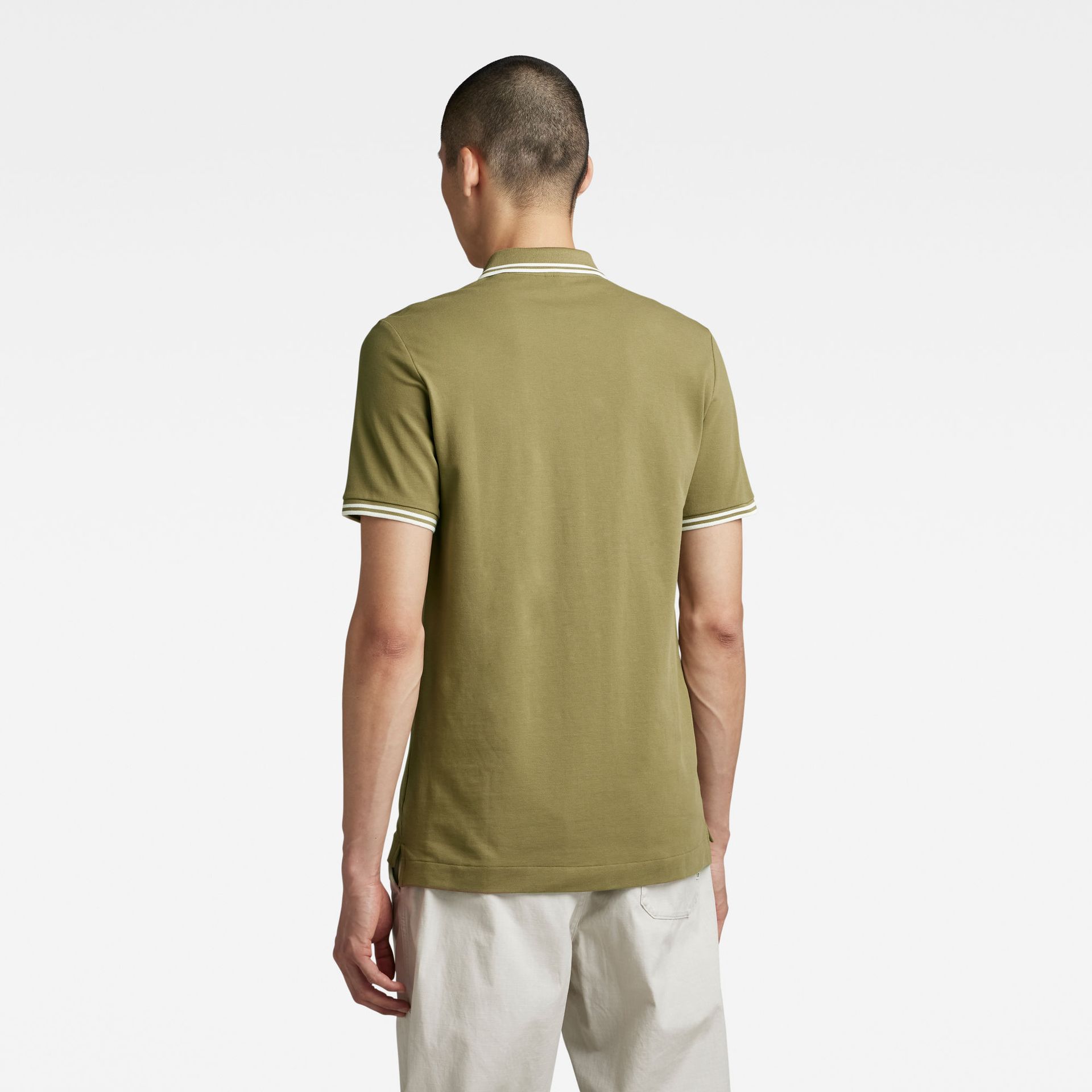 G-star Raw Dunda slim stripe polo s\s B212 smoke olive 2900135847038