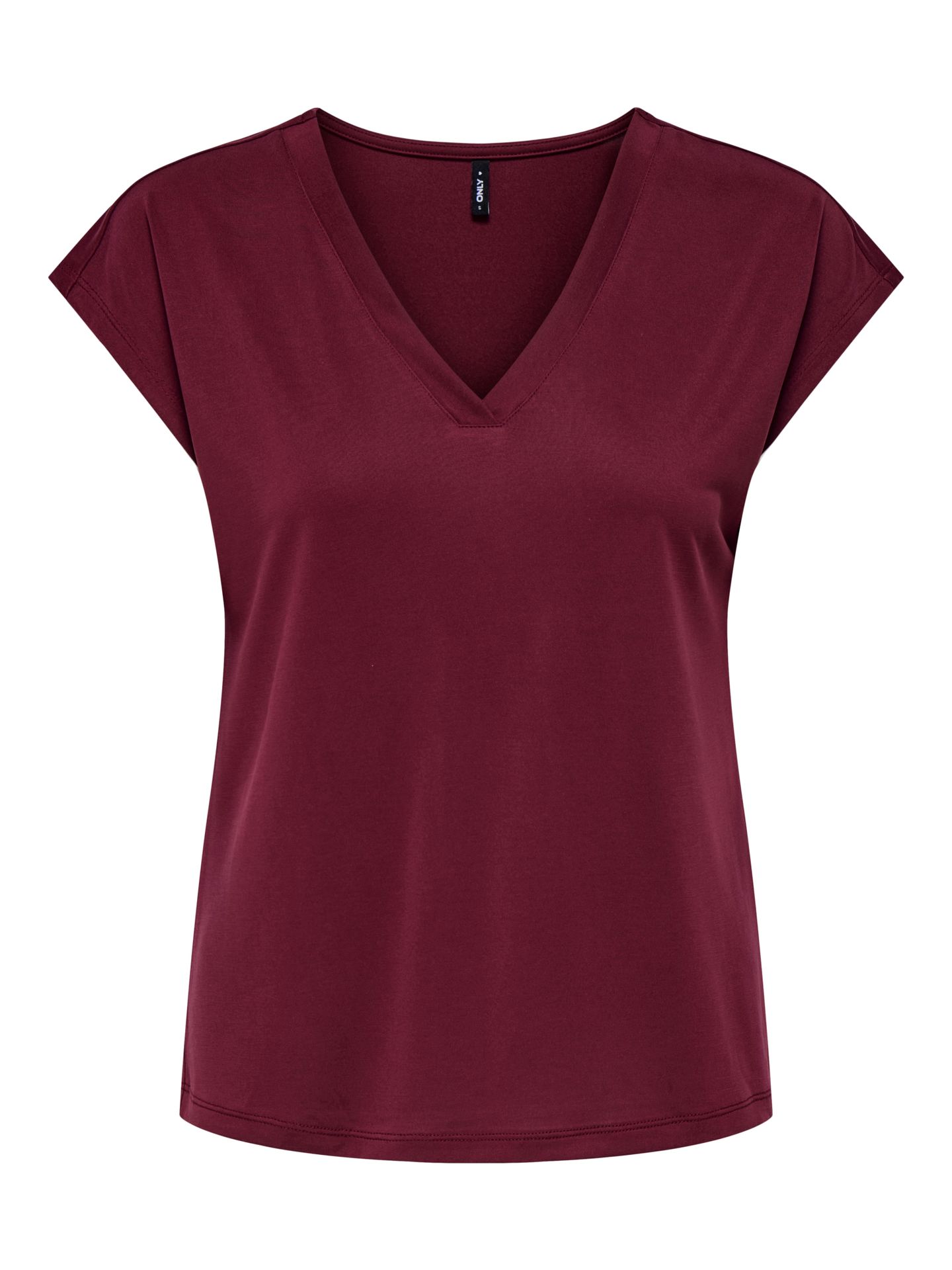 Only ONLFREE S/S MODAL V-NECK TOP JRS NO Tawny Port 00102458-EKA26011400003070