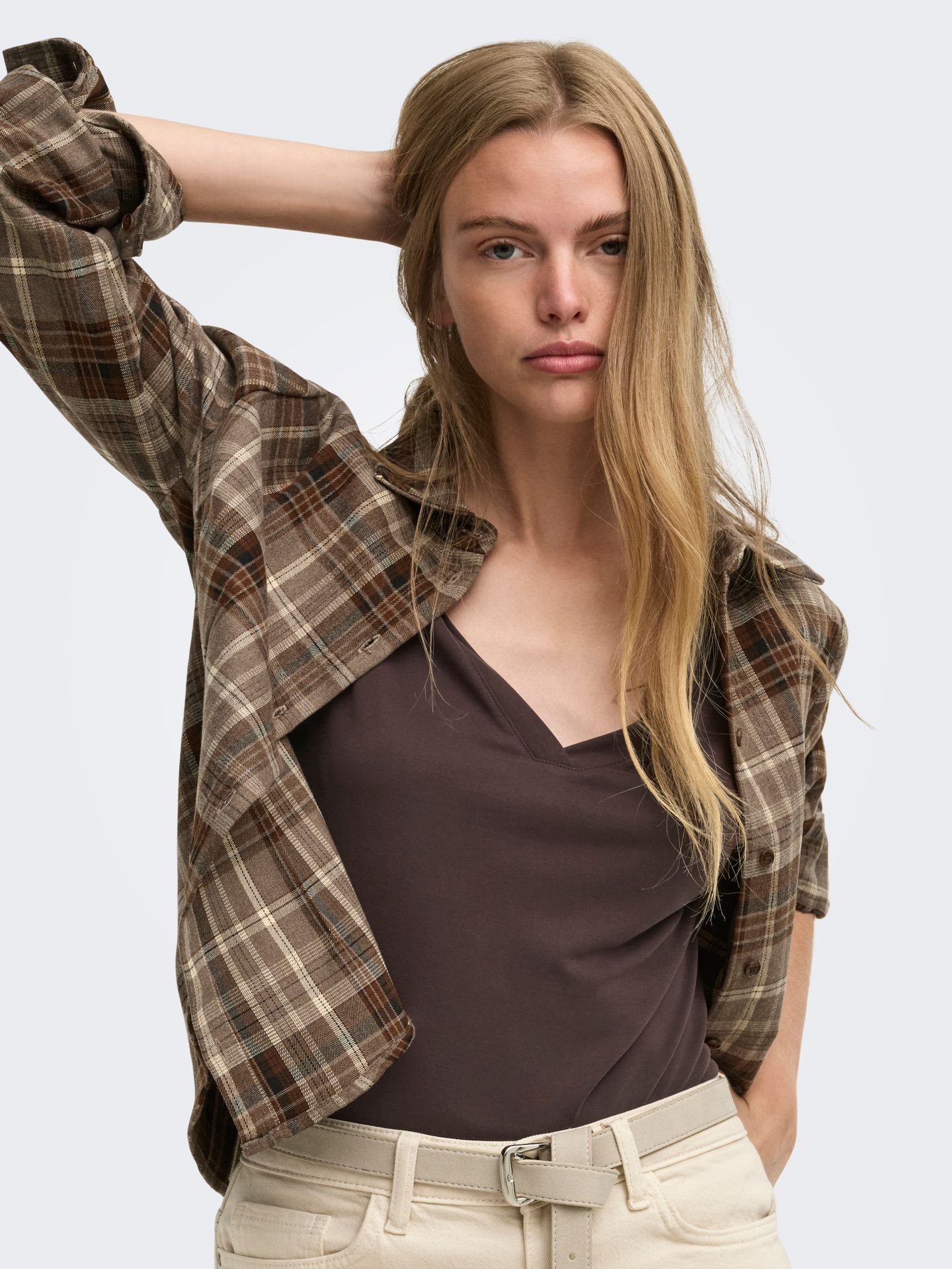 Only ONLFREE S/S MODAL V-NECK TOP JRS NO Coffee Bean 2900168176044