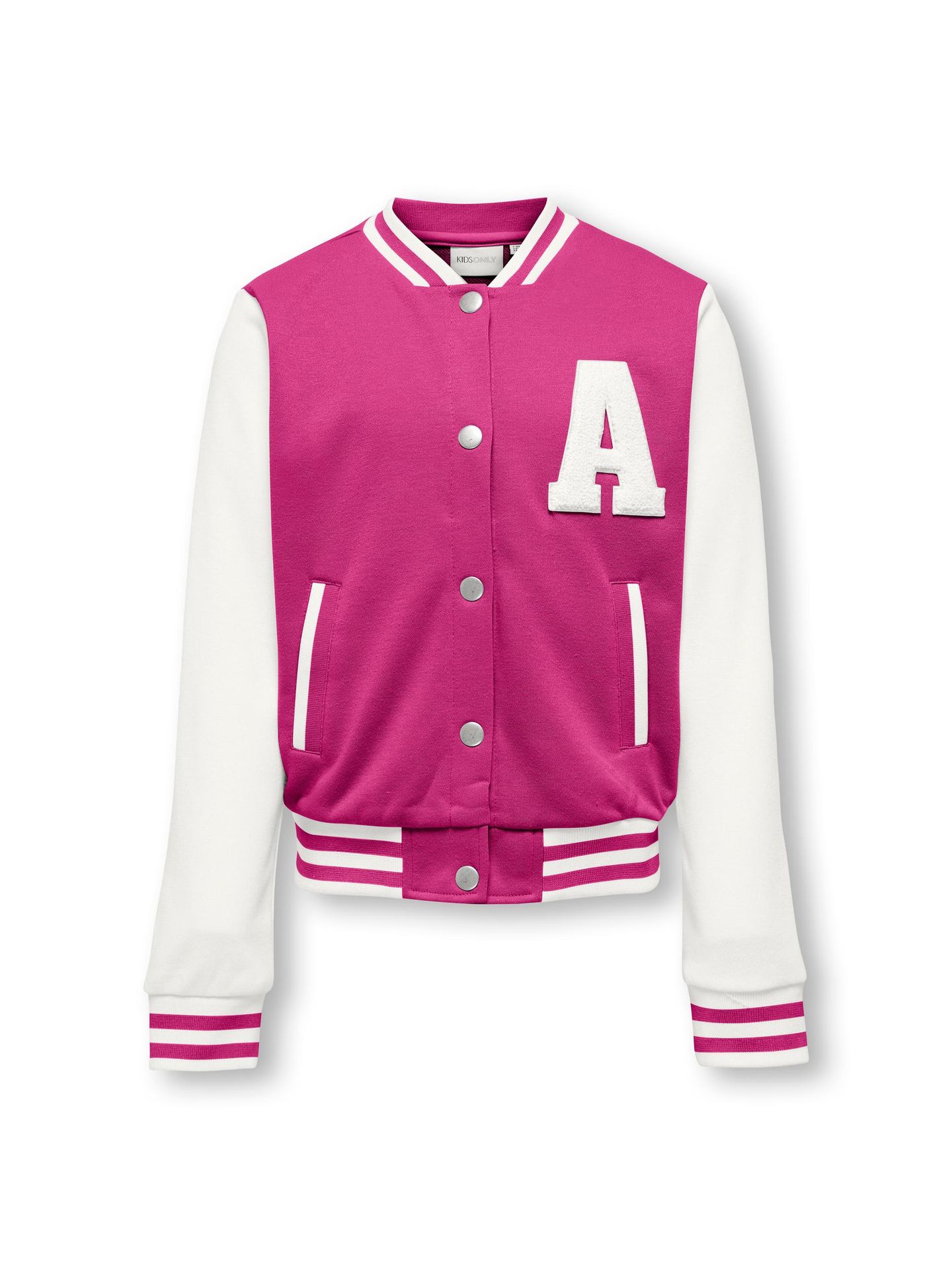Kids Only KOGROCKY L/S BOMBER JACKET SWT Very Berry/Cloud Dancer Badge + sle 00102459-EKA26011400001513