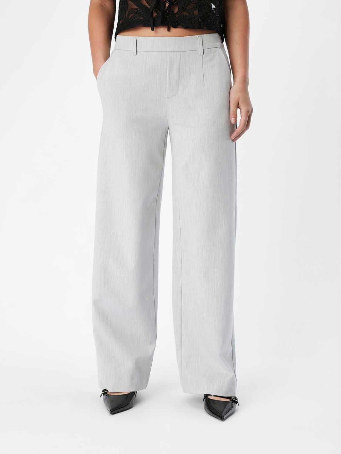 Object OBJLISA WIDE PANT NOOS Light Grey Melange 00102475-EKA22000400000031