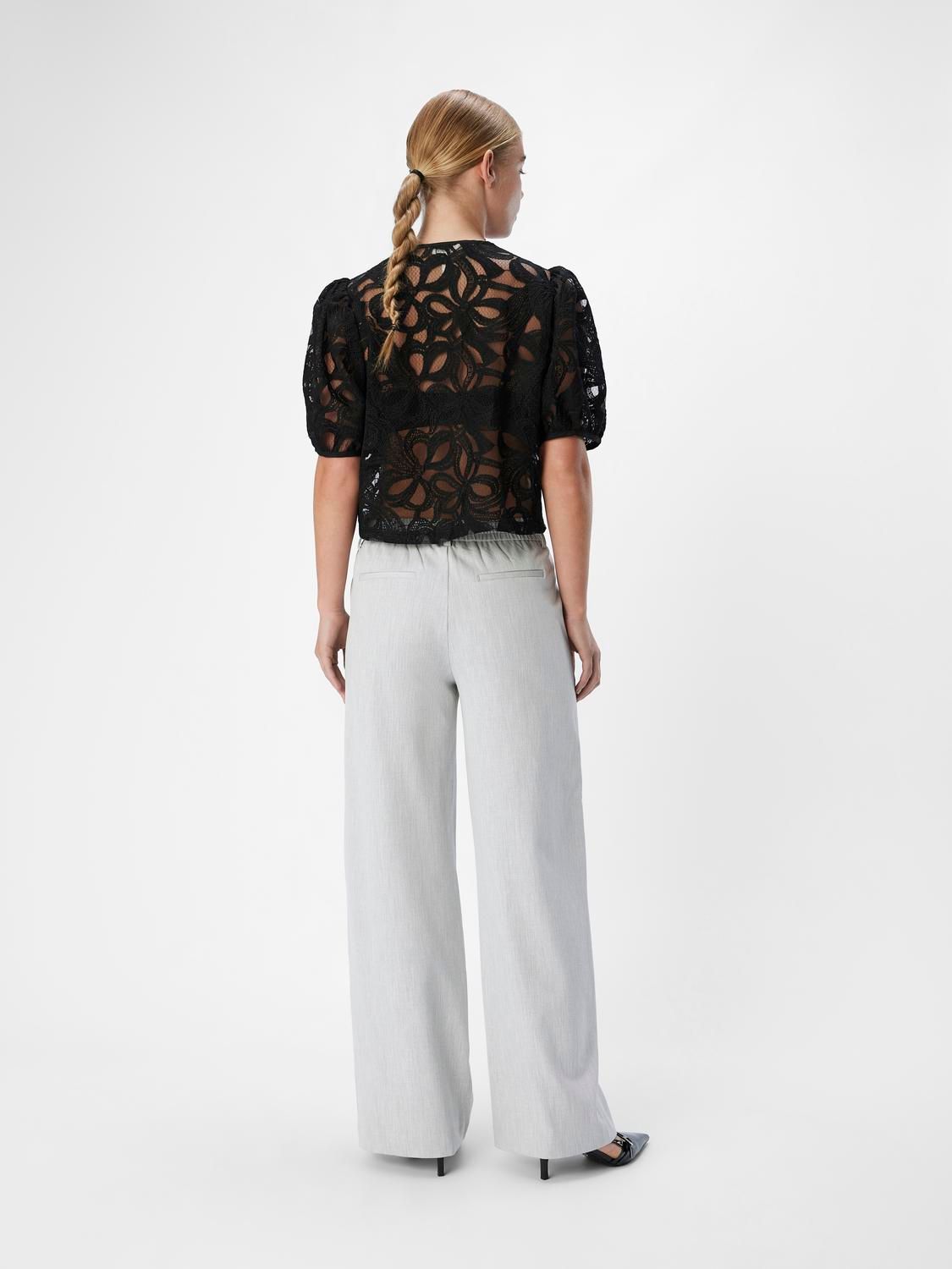 Object OBJLISA WIDE PANT NOOS Light Grey Melange 2900153384027