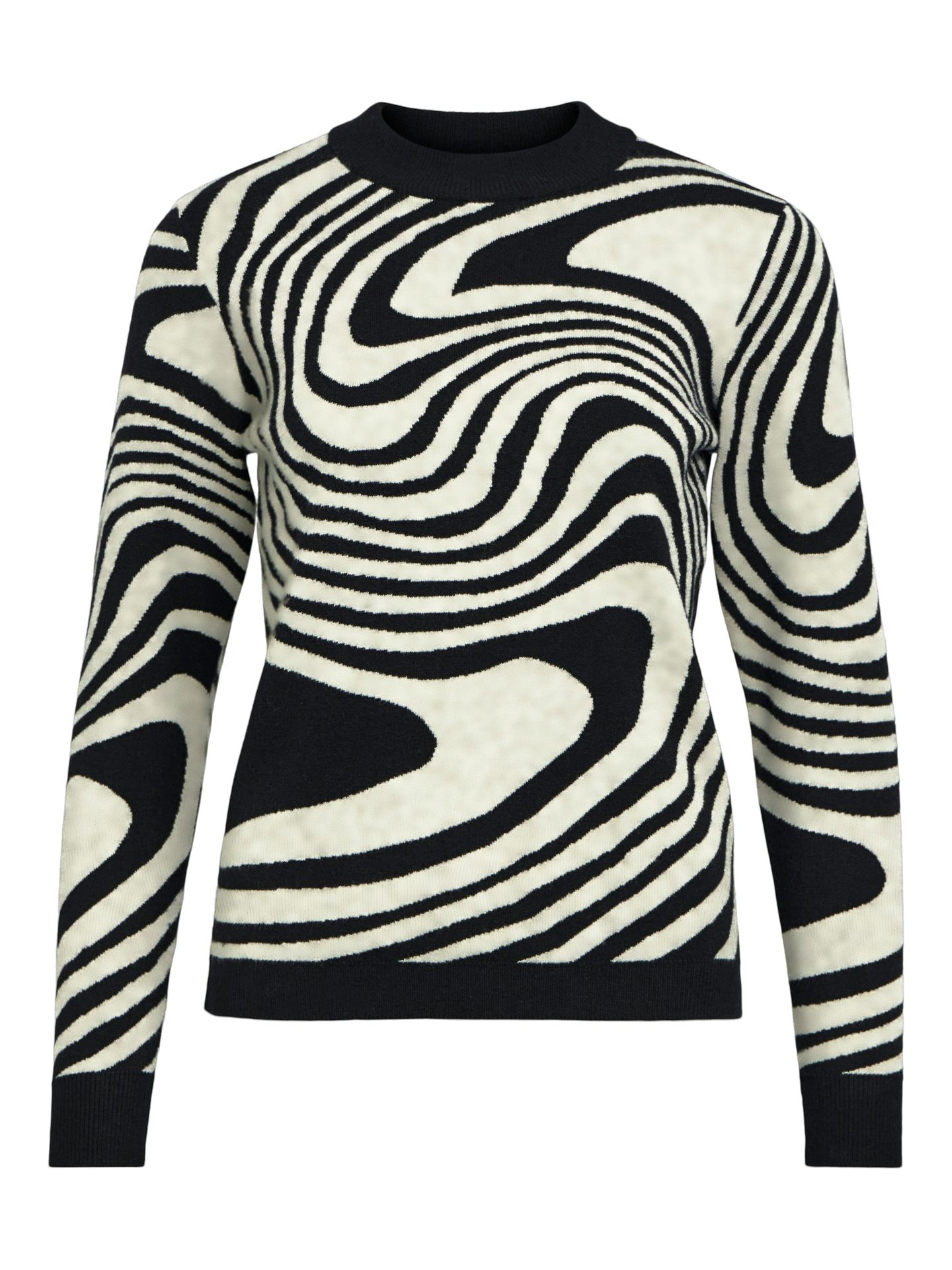 Object OBJRAY L/S  KNIT PULLOVER AOP NOOS Black/Sandshell zebra 2900151074043